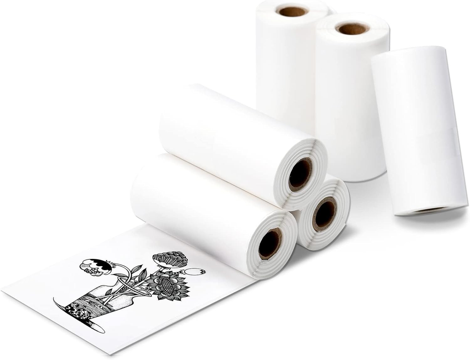 6 Roll Mini Sticker Printer Photo Paper, 57 X 30Mm Thermal Printer Paper White S