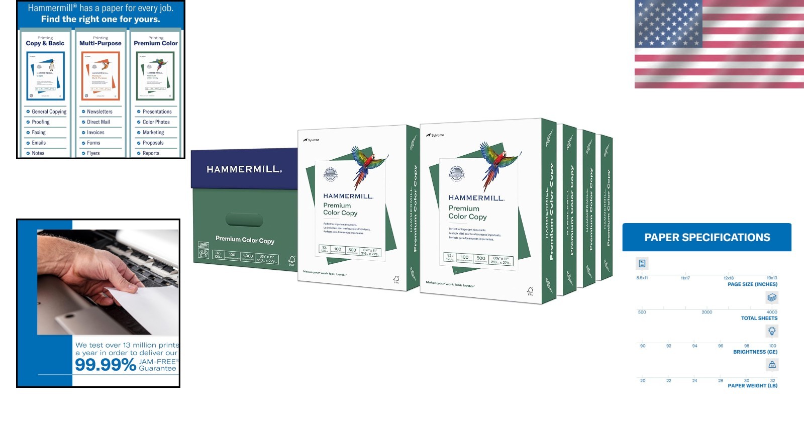 White Copy Paper – 100 Bright, 8.5×11, 4000 Sheets
