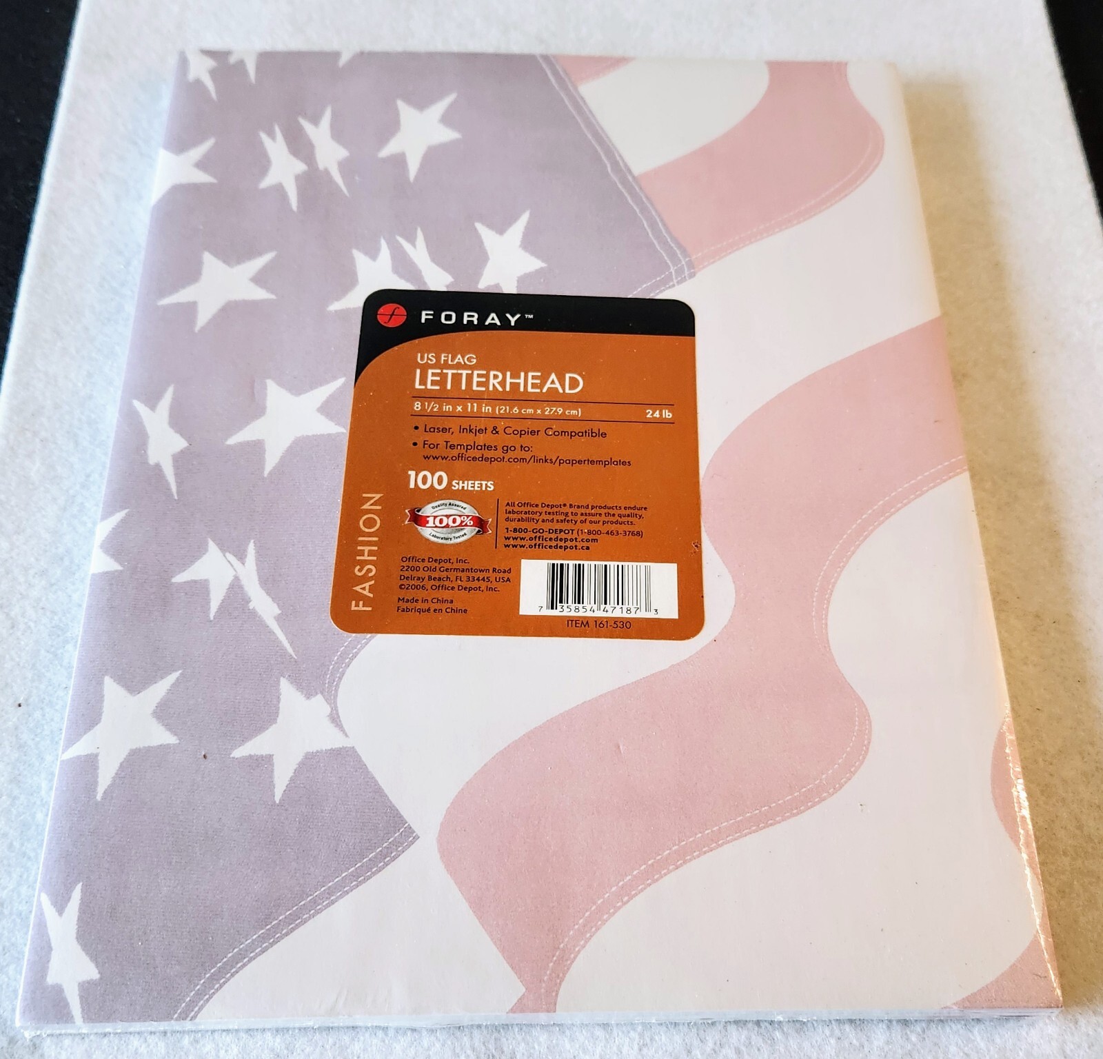 New! Foray USA Flag Design Letter/ Letterhead Paper 100 Sheets/Count Sealed!