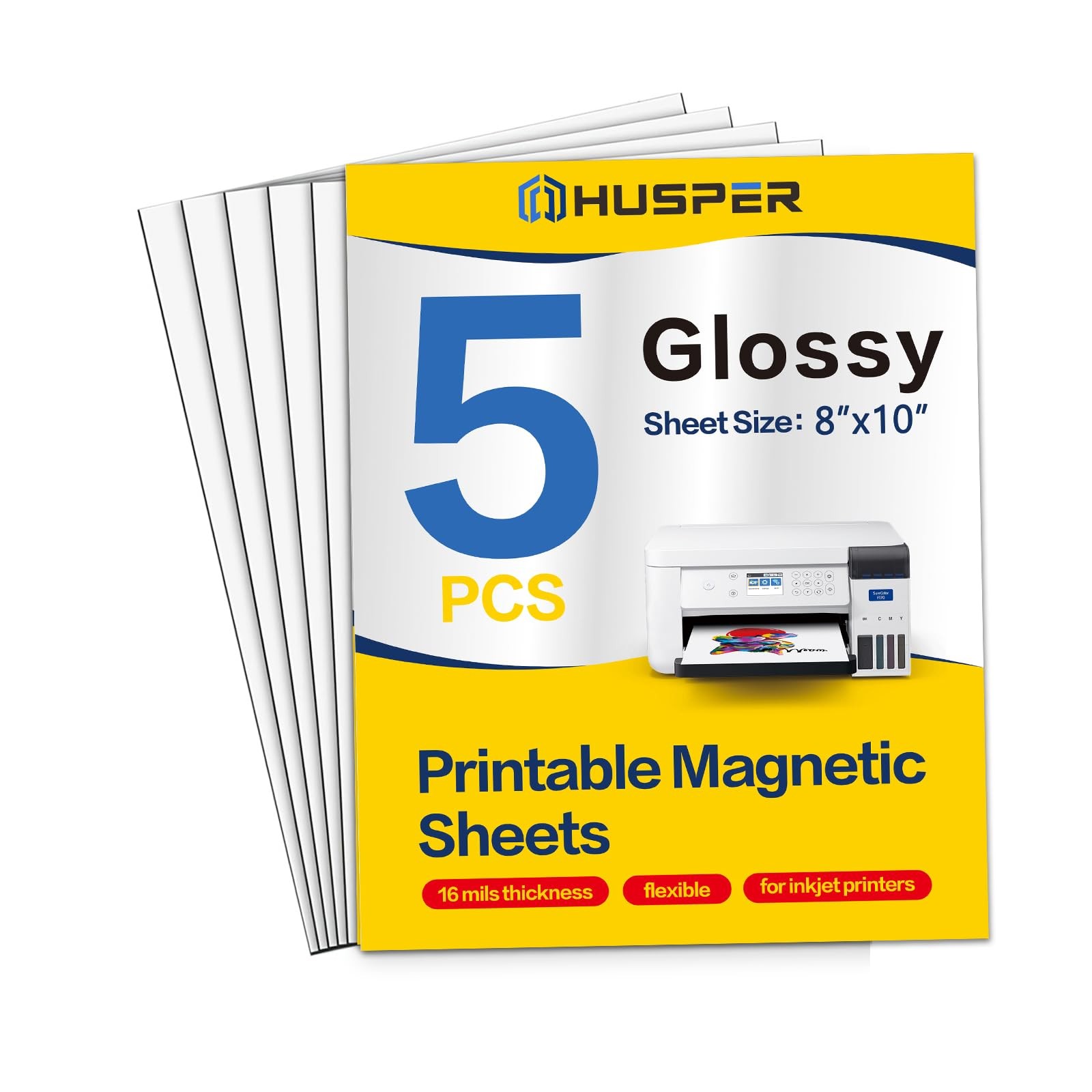 Printable Magnetic Sheets 8 x 10 Inches Glossy Magnet Paper Sheet 5 Pcs Non A…