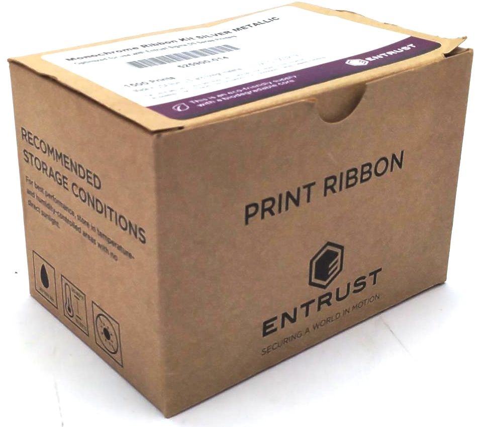 Entrust Sigma DS4 Monochrome Ribbon Cartridge Silver Metallic 525900-014 Genuine