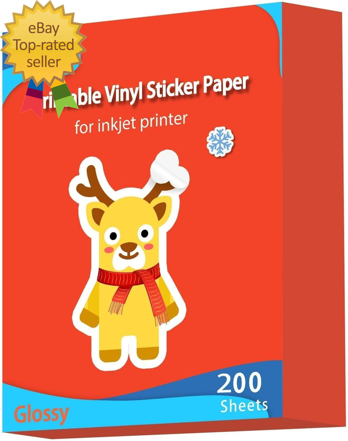 200 Sheets Glossy Printable Vinyl Sticker Paper 8.5″X11″ | Vibrant Color