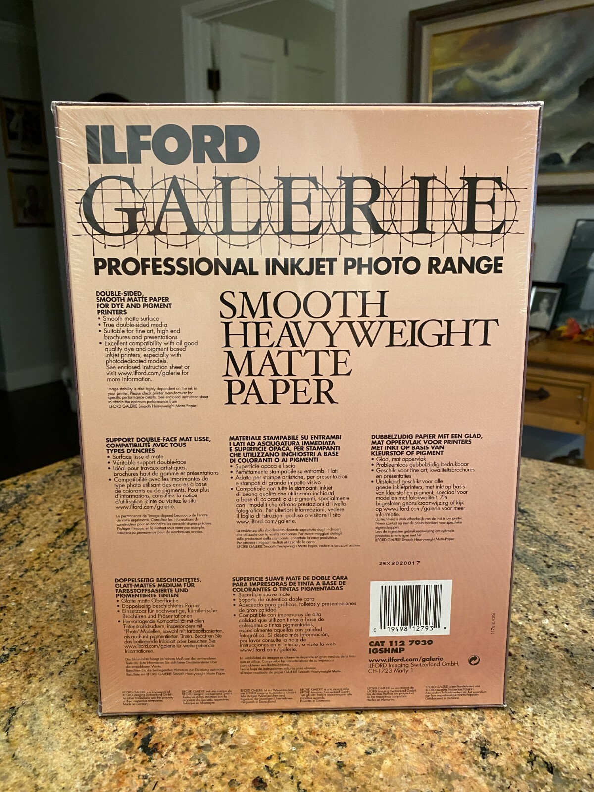 Ilford “GALERIE” Smooth matte Paper- Professional Inkjet-8.25″x11.75″ 50 sheets