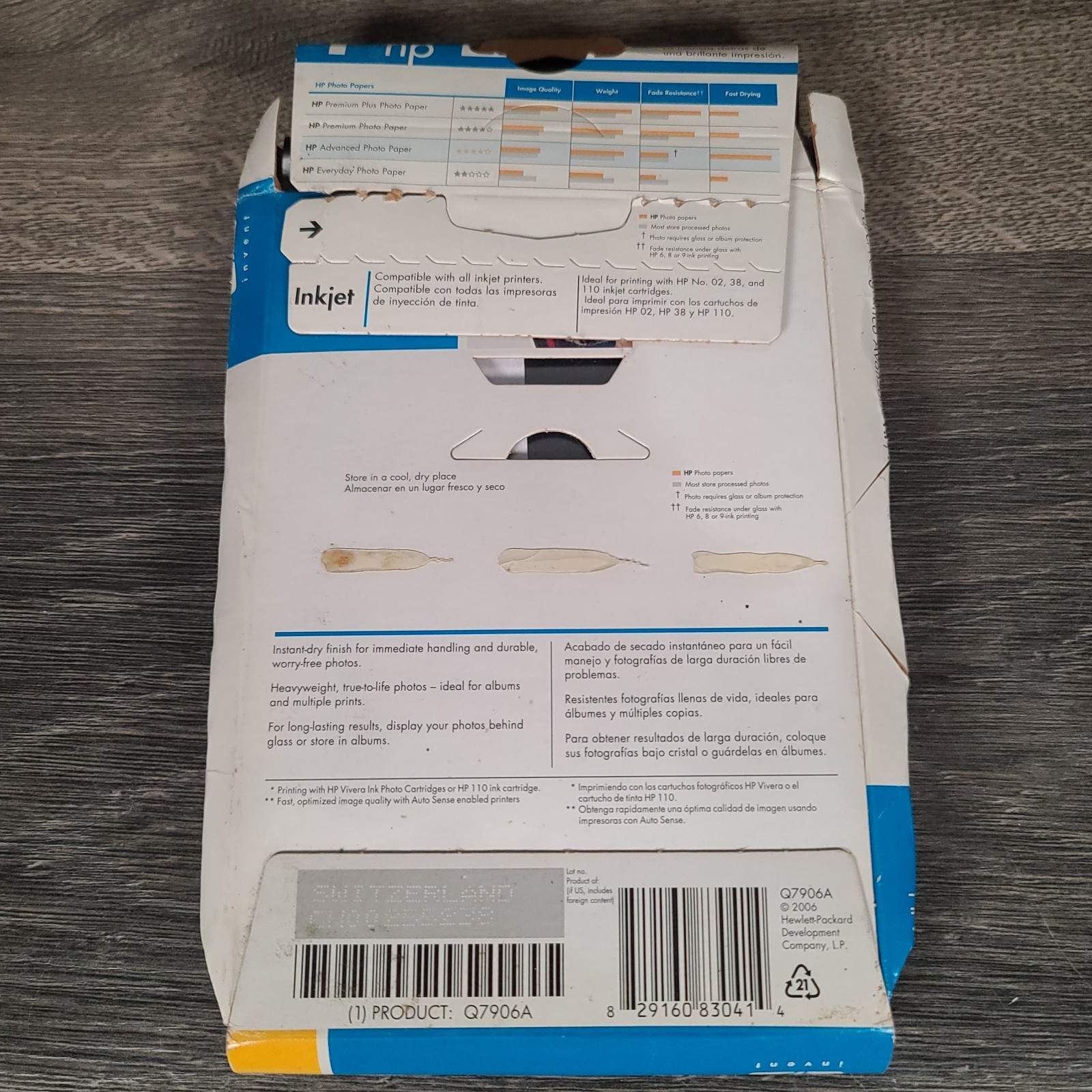 Lot of 2 Inkjet Photo Paper 4×6 Glossy Paper-1 Sealed Staples and 1 Open HP Box