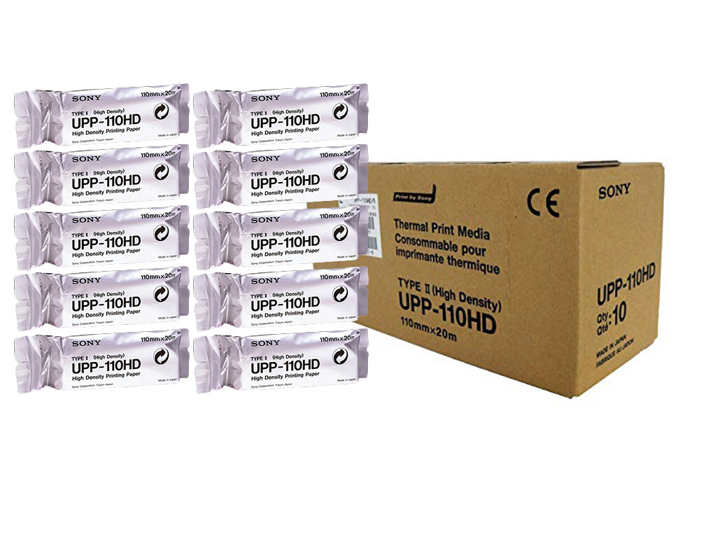 SONY UPP-110HD High Density Printer Paper – Genuine SONY – Box of 10 Rolls