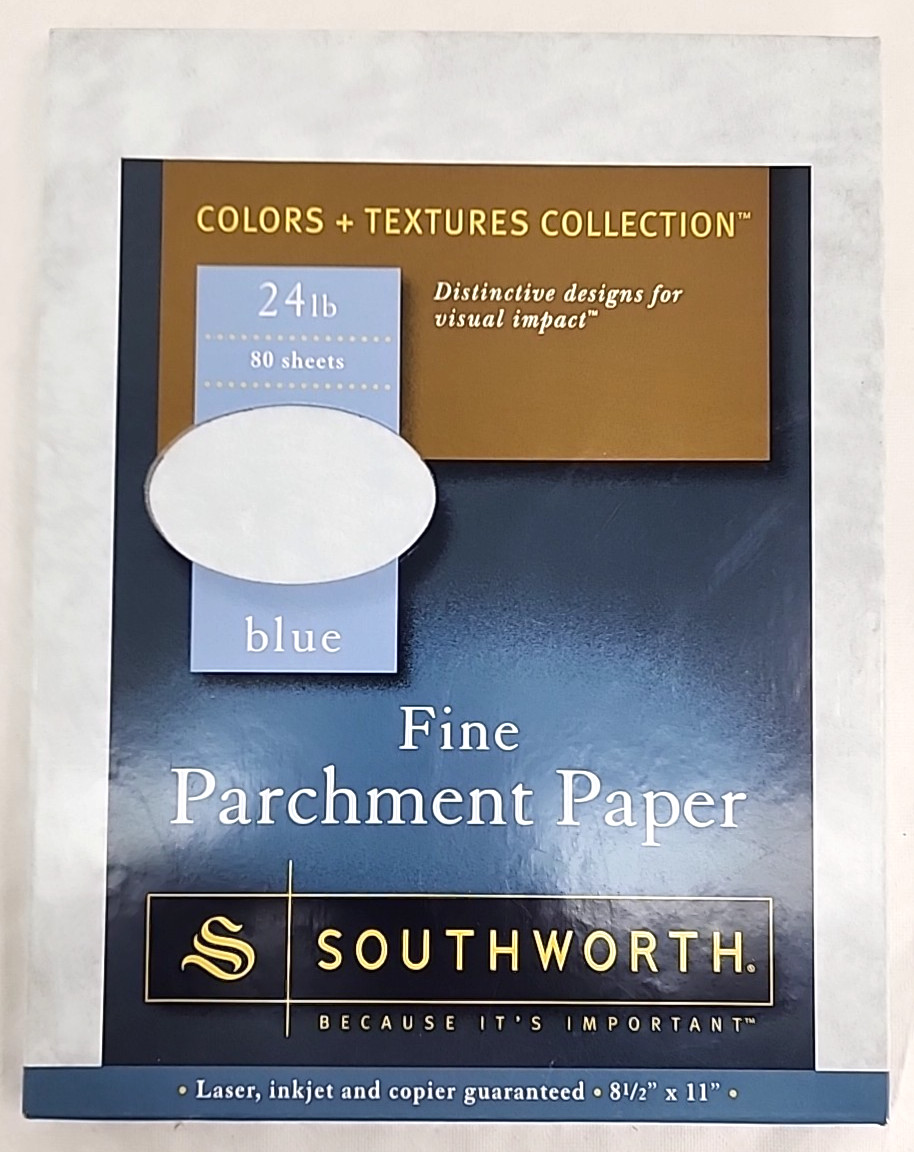 Southworth Blue Parchment Paper 24lb. 8-1/2″x11″ 80 Sh/PK Blue P964C