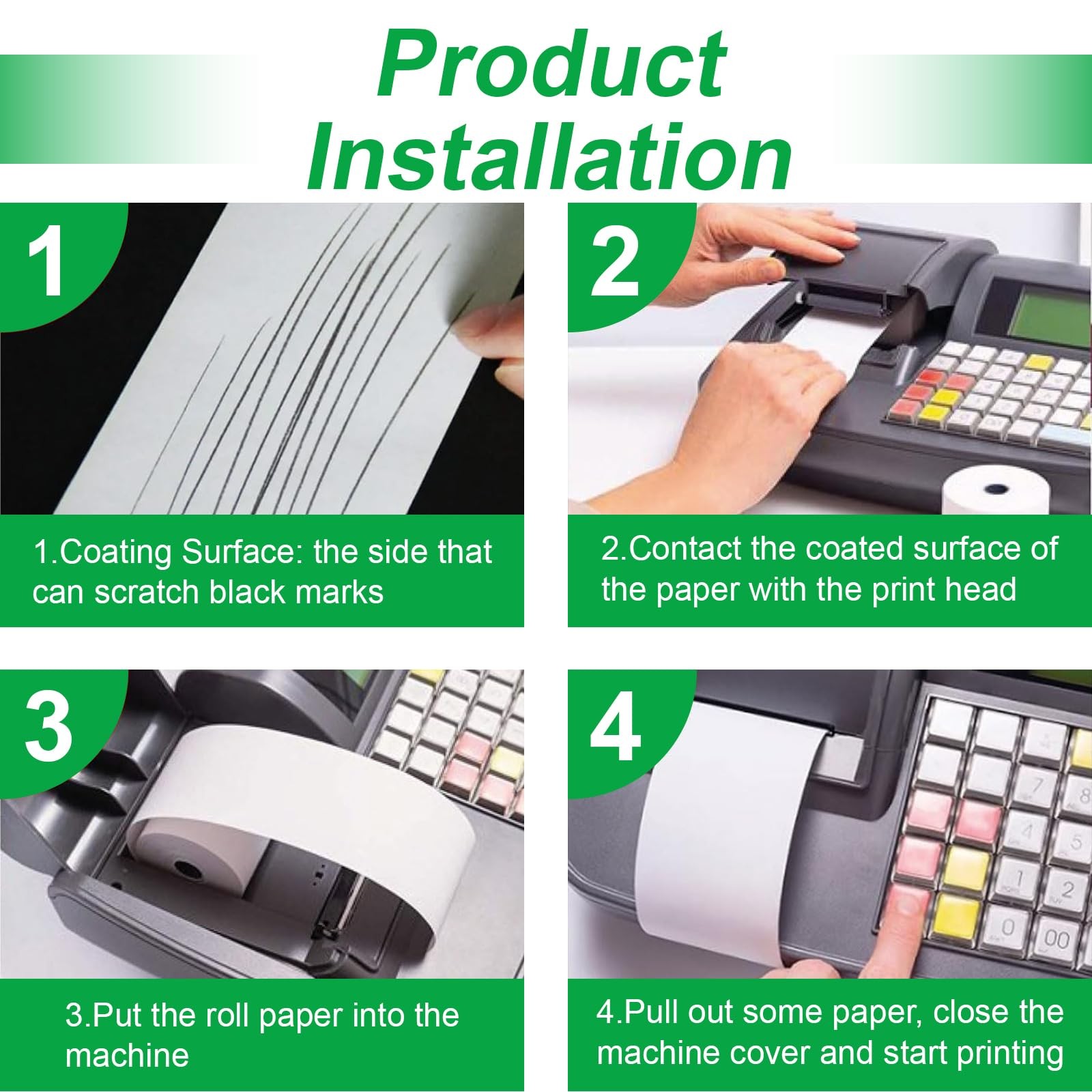 Thermal Paper Rolls 2.25 x 50 ft, 5 Credit Card 2 1/4″ x 50′, white