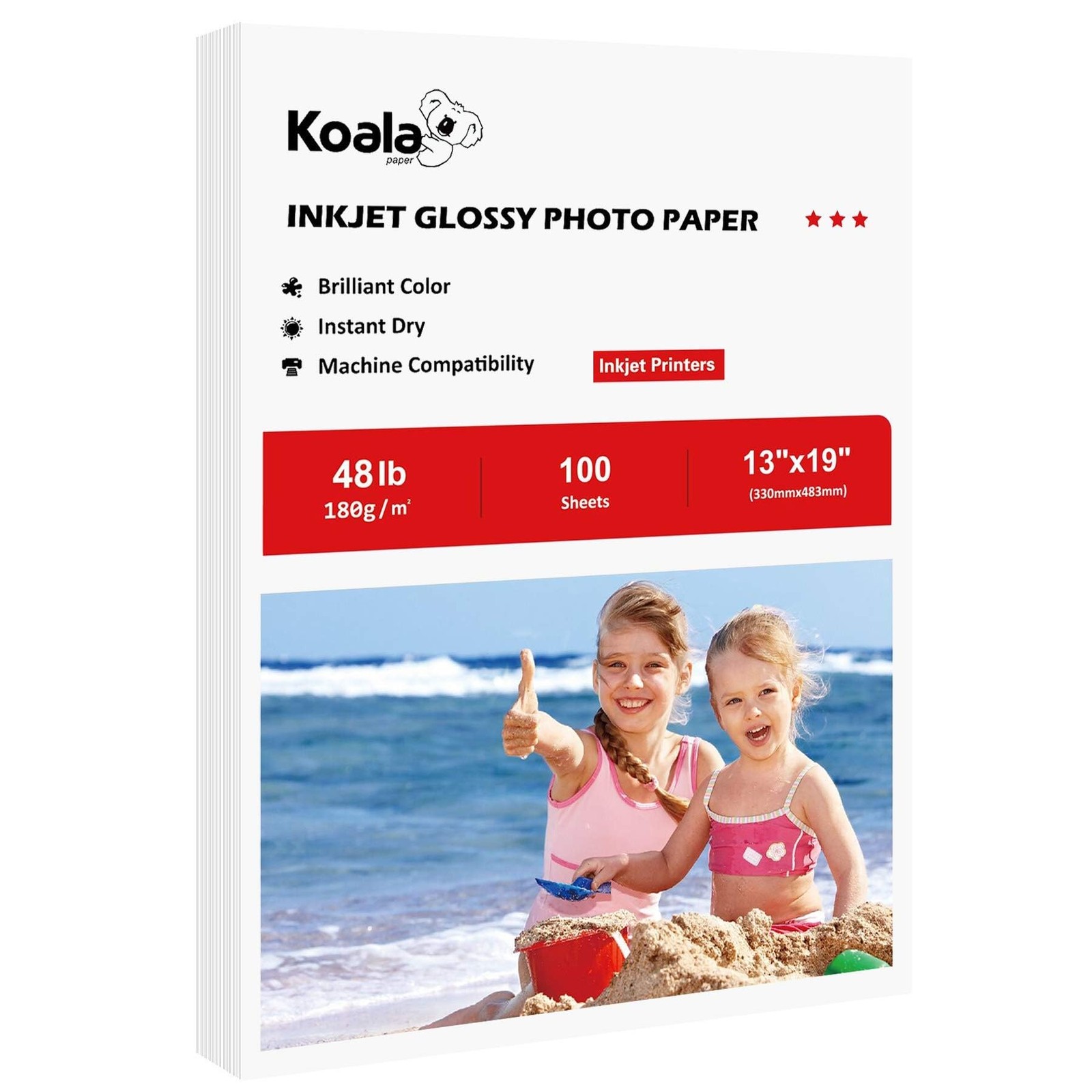 Koala Glossy Inkjet Photo Paper 13X19 Inches 48lb 100 Sheets Professional Glossy