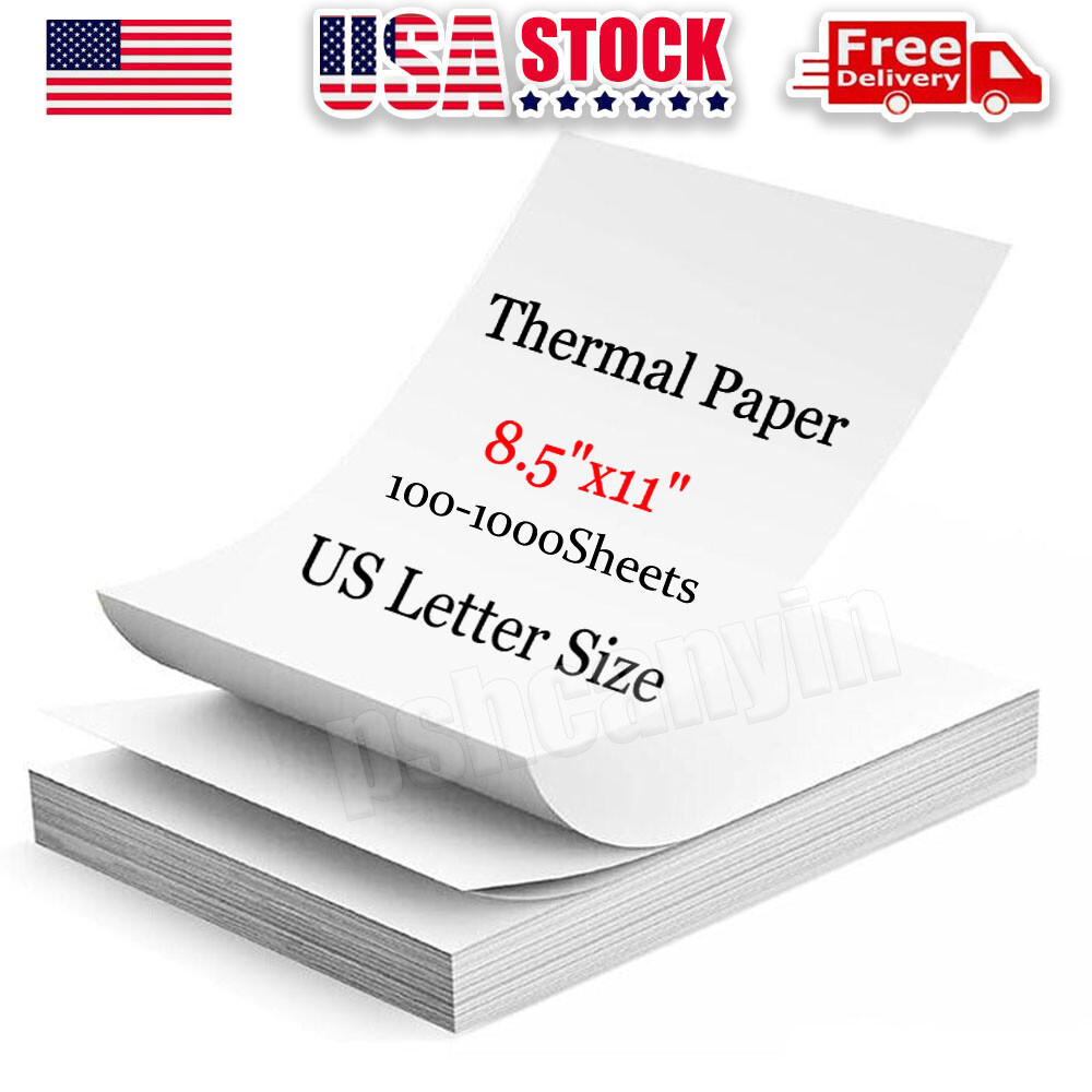 100-1000x 8.5×11″ Folded A4 Thermal Continuous Paper For M08F M832 Hprt Printer