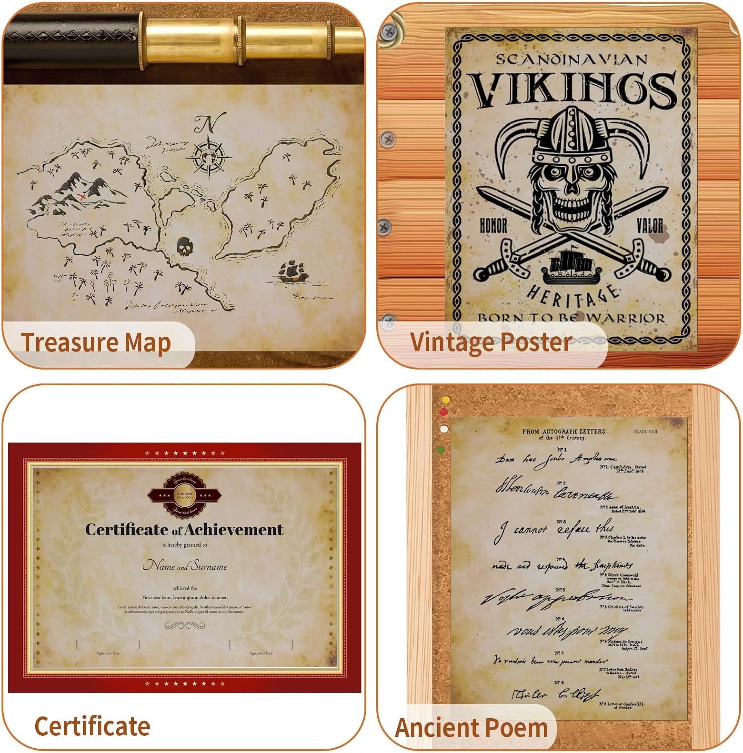 Authentic Antique Paper Set: 80 Sheets of 8.5″ x 11″ Vintage Writing Perfection