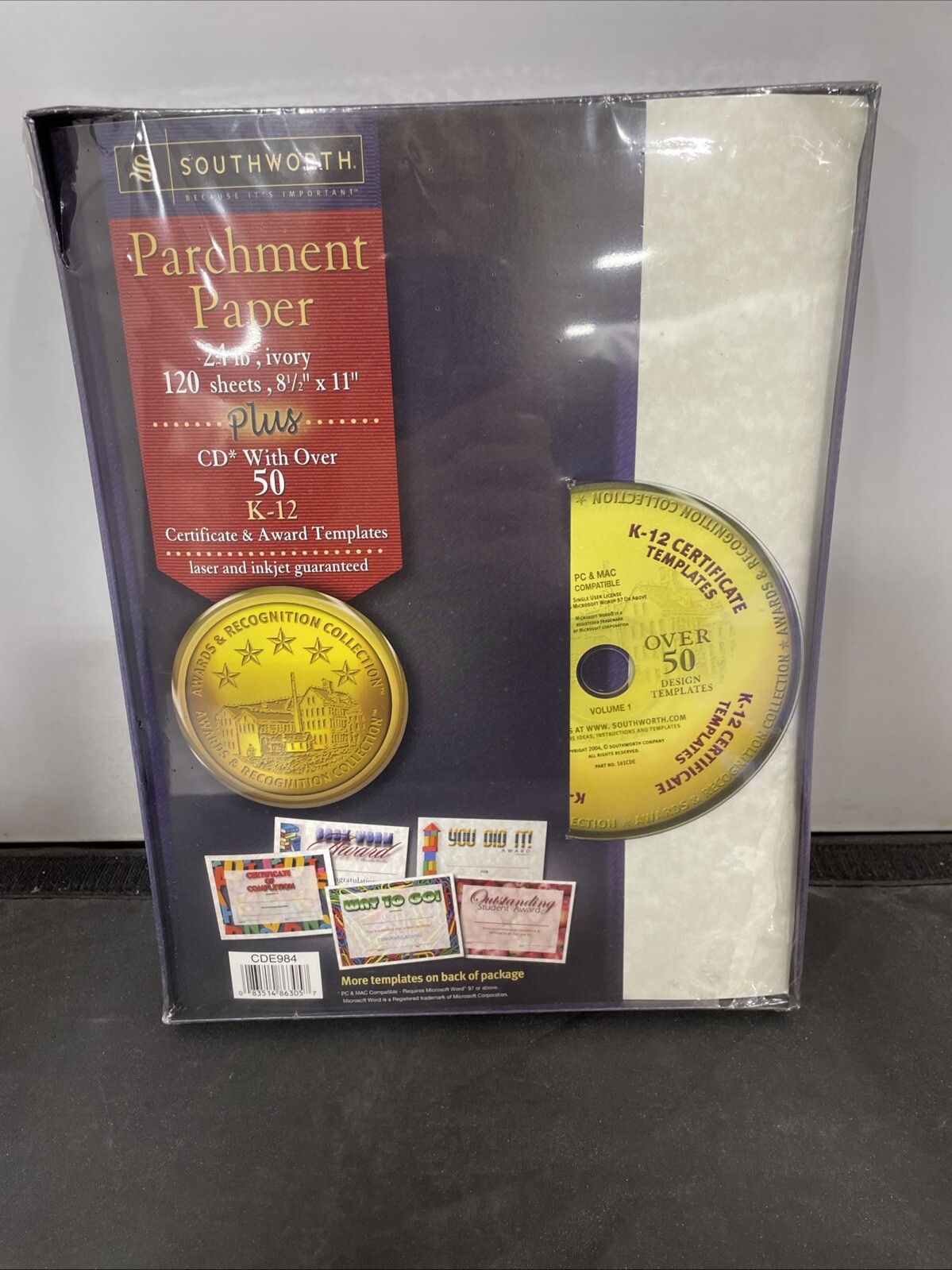Southworth Parchment Paper 24 lb Ivory 120 Sheets Plus CD w/50+ Templates