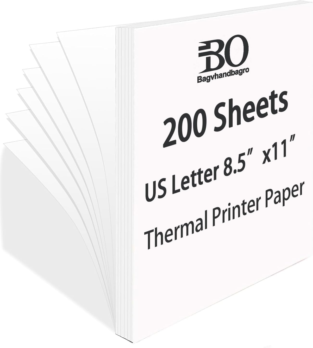 100 Sheets Thermal Printer Paper, 8.5”×11” US Letter Size, Advanced Printing P