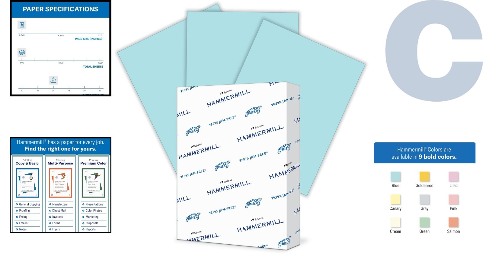 Dependable 500 Sheets of 24 lb Blue Colored Paper – 99.99% Jam-Free Guarantee