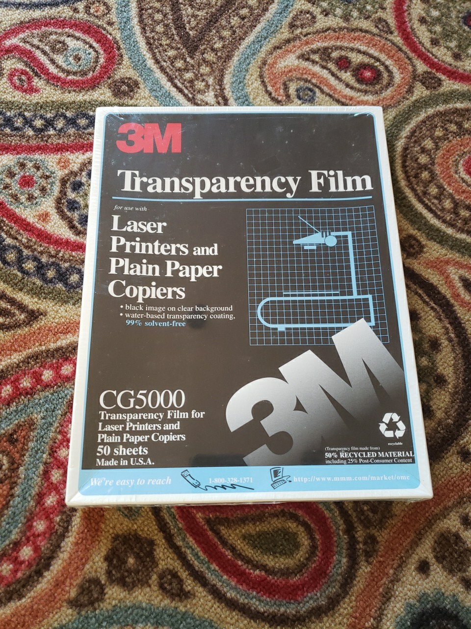 50 Sheets 3M Dual Purpose Transparency Film CG5000 for Copiers & Laser Printers