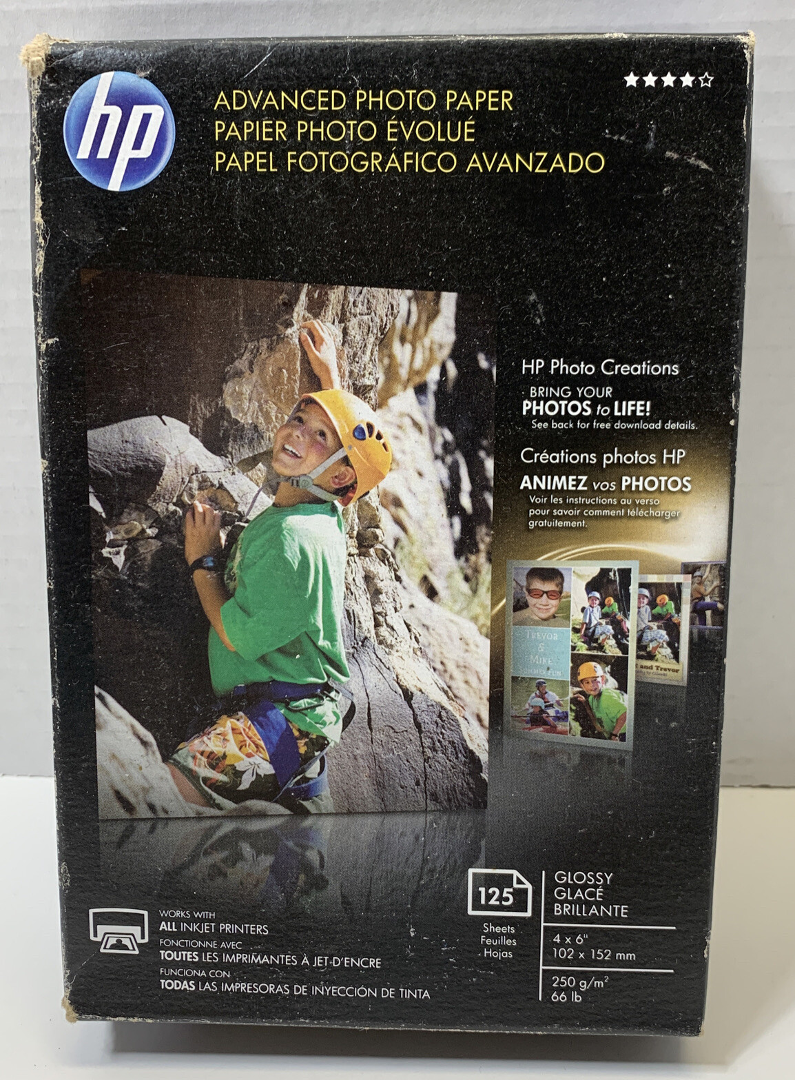 HP Advanced Glossy Photo Paper – 125 Sheets- 4 x 6 NIB New In The Box