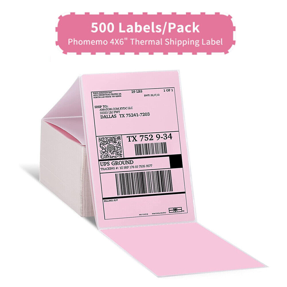 100-5000PCS 4″ x 6″ Fanfold Direct Thermal Shipping Address Sticker Label LOT