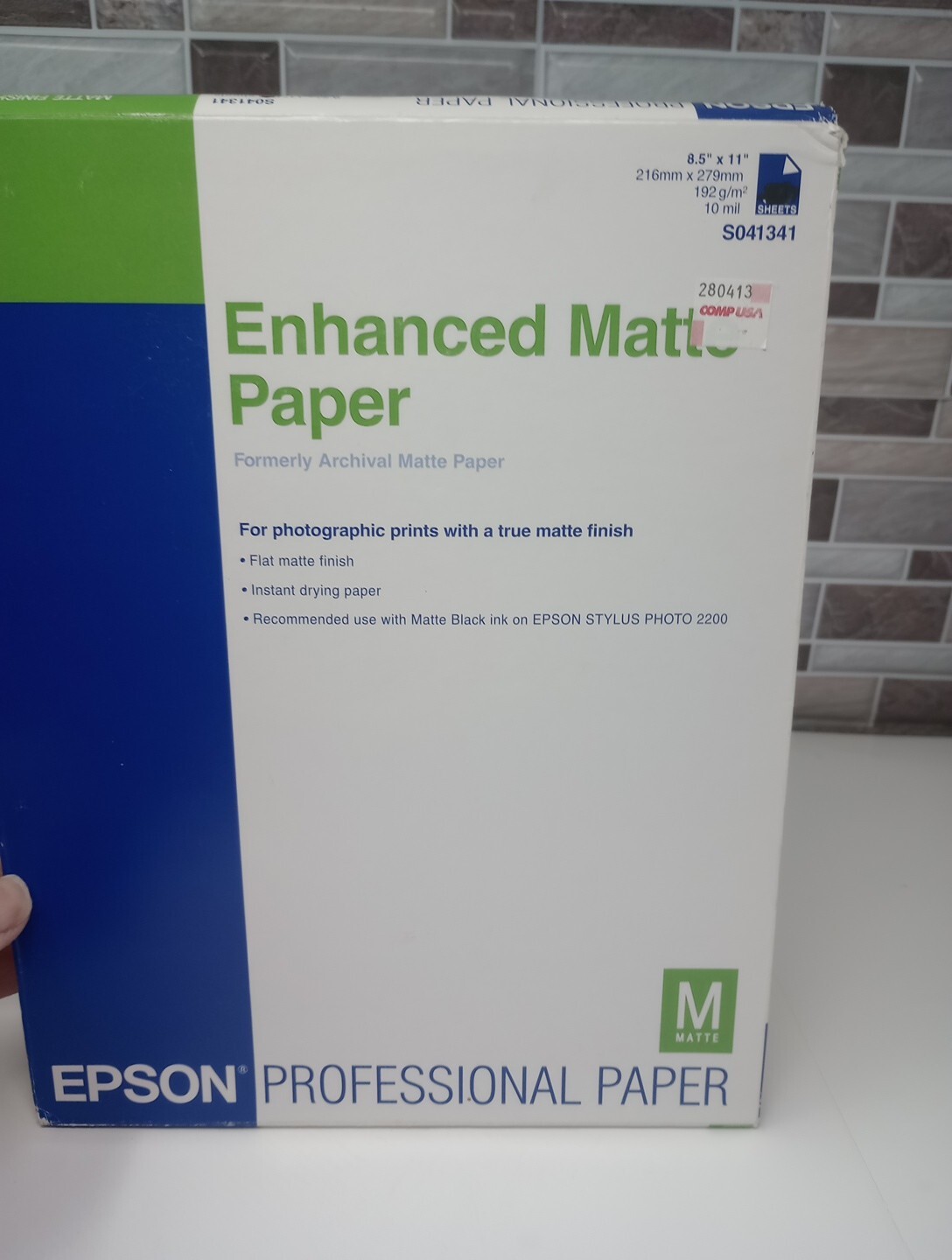 Epson Enhanced Matte Paper, 8.5″x 11″ White 44 SHEETS ONLY S041341