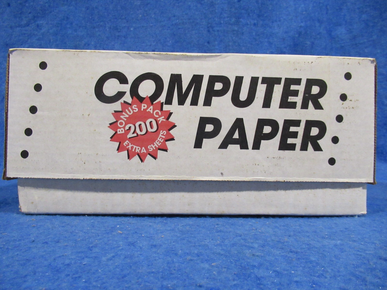 Vintage Continuous Feed Paper 9.5 X 11 Dot Matrix Computer Paper est 1000+ count