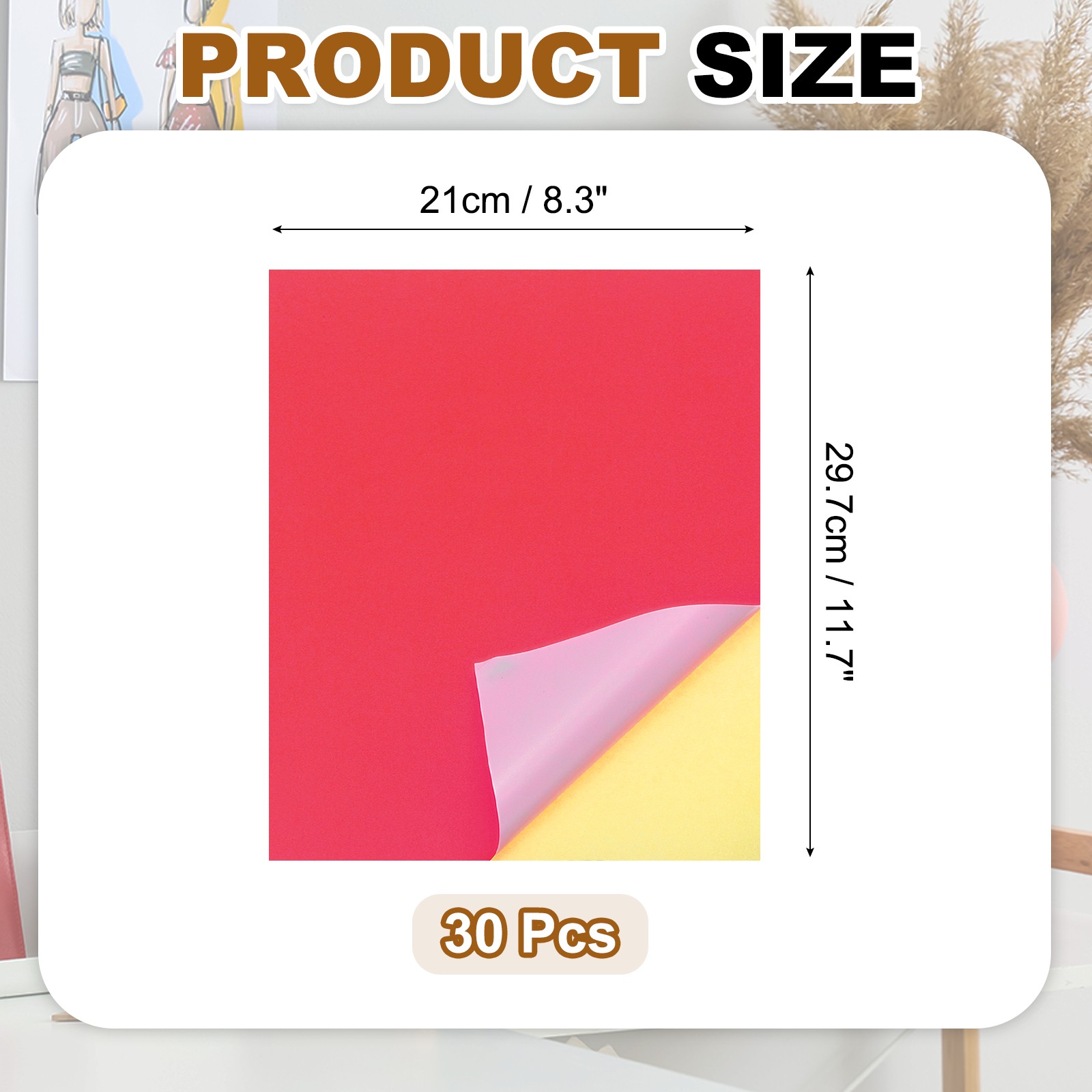 30 Sheets Printable Self Adhesive Sticker Paper for Inkjet Printer, Red