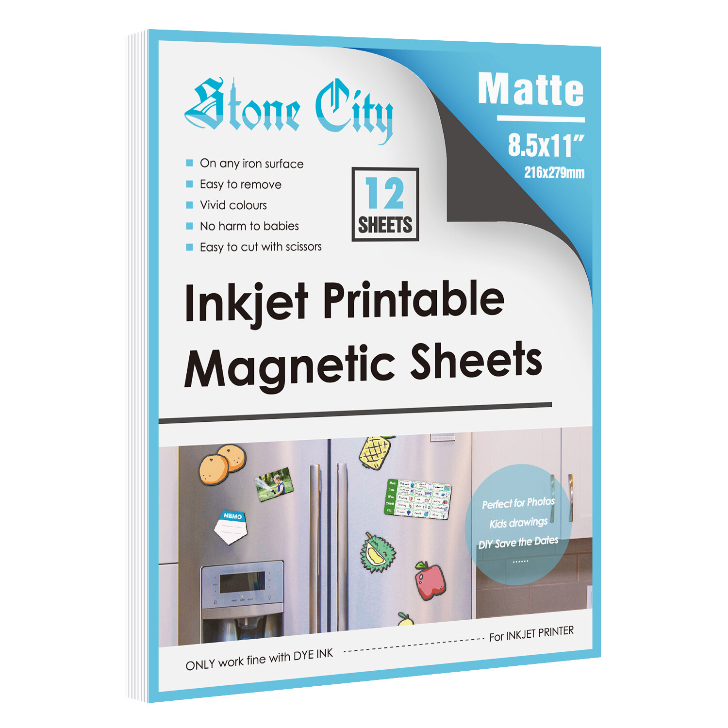 12 Printable Magnetic Sheets 8.5 x 11 Strong Flexible 12Mil Inkjet Laser Cricut