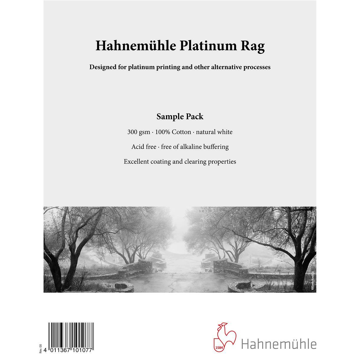 Hahnemuhle Platinum Rag Fine Art Paper, 300gsm, 8.5×11″, 5 Sheets Sample Pack