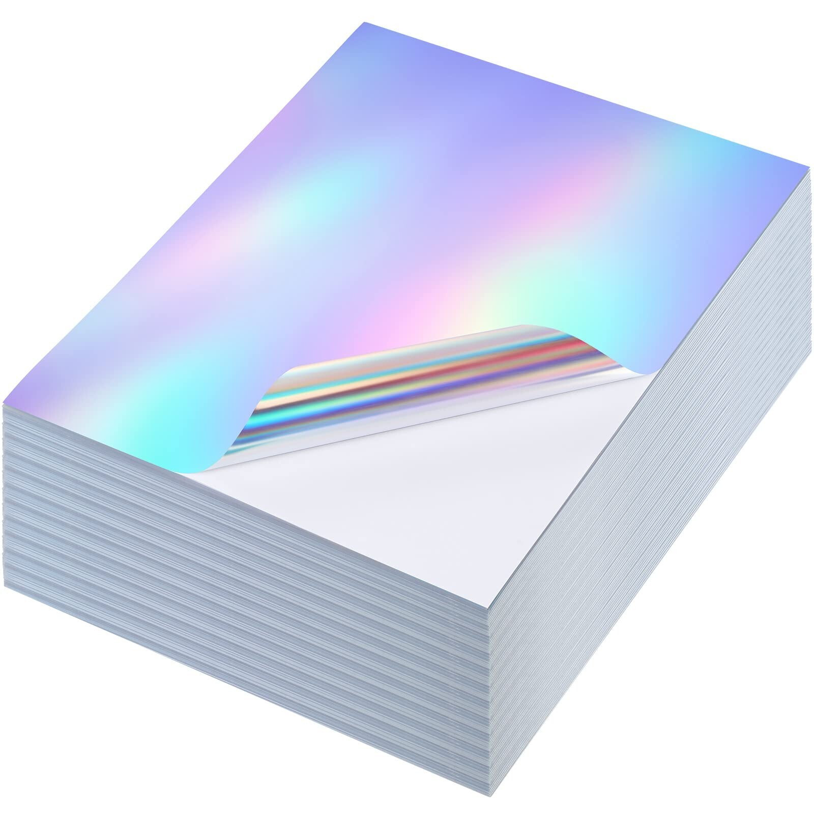 Sherr 120 Sheets Holographic Stickers Paper 8.5×11 Inch Printable Vinyl Stick…
