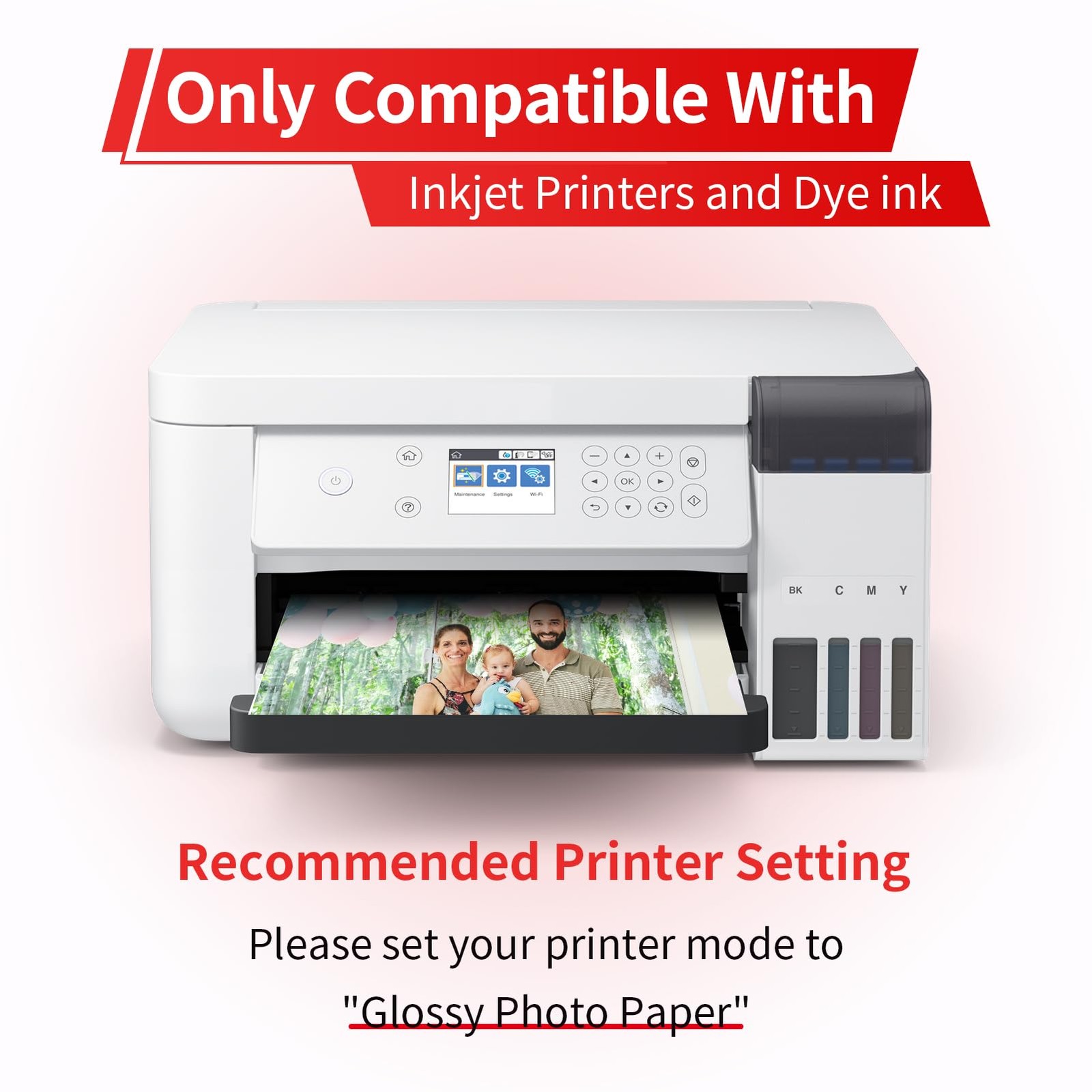 220 Sheets Glossy Thin Inkjet Printer Paper 115gsm 30LB Flyer 8.5×11 Inch