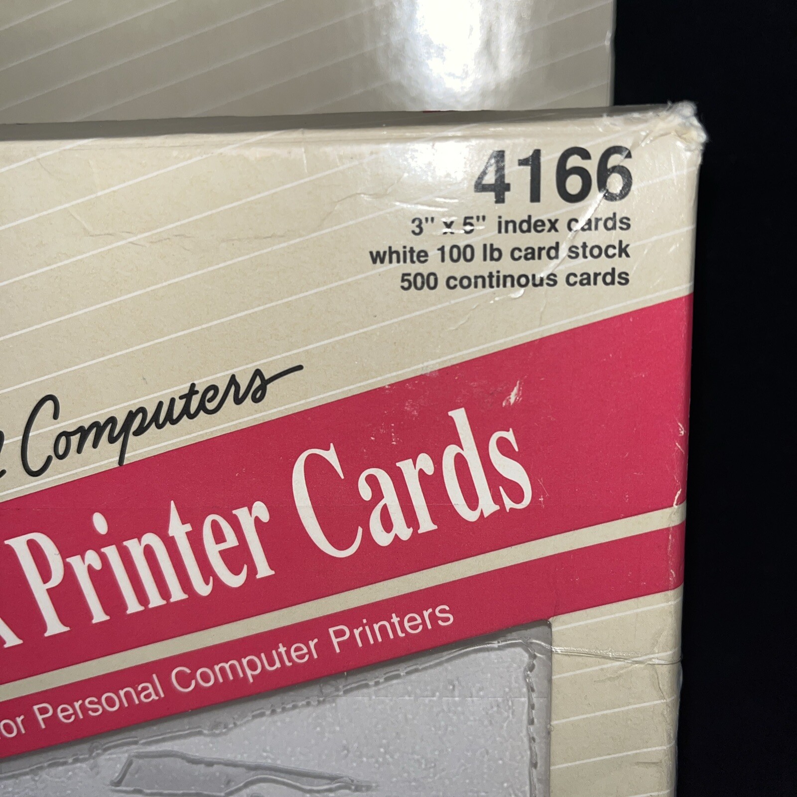 Avery Dot Matrix Printer Cards 4166 NIB 3″x5″ 500 Continuous Index Cards NOS