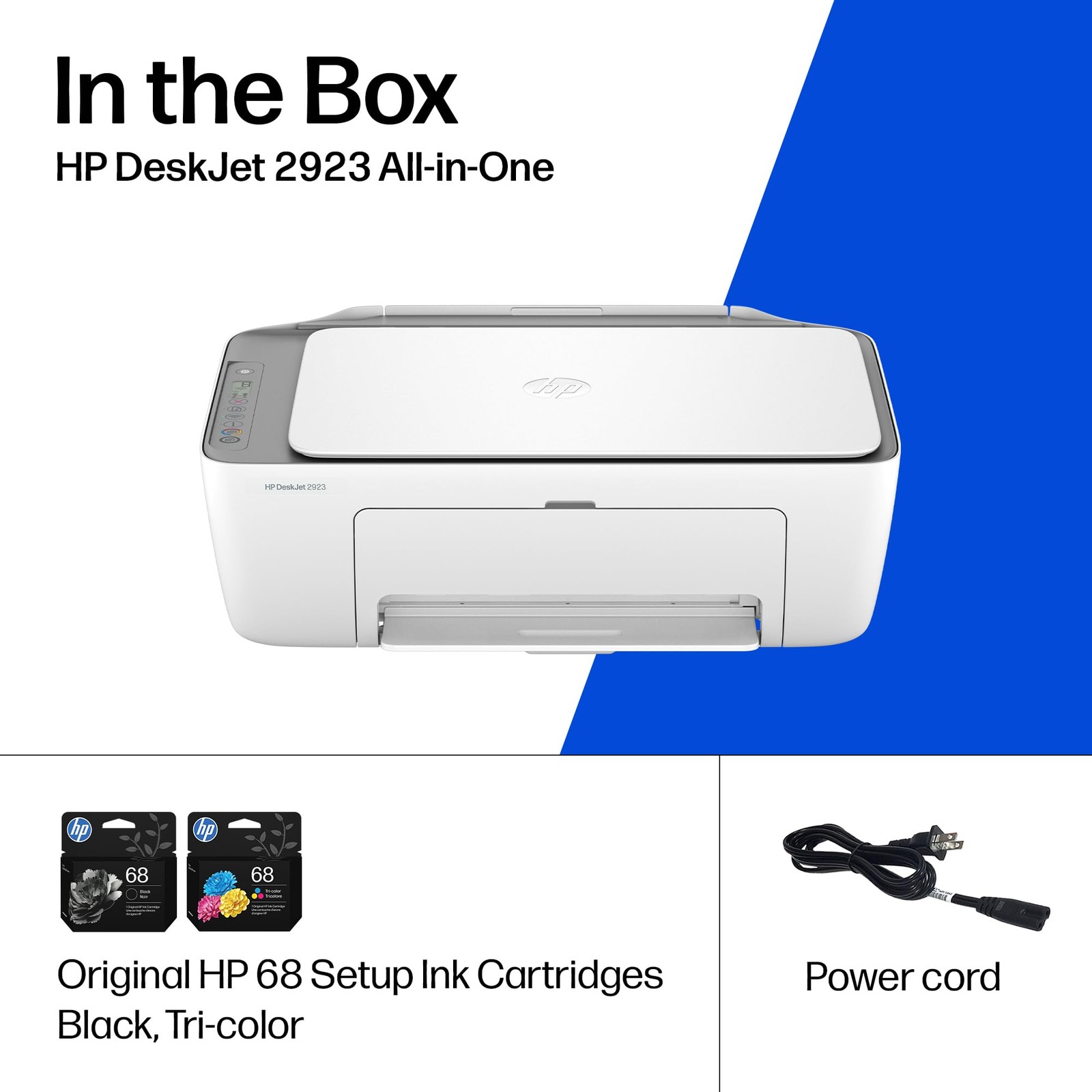 HP DeskJet 2923 Wireless All-in-One Color Inkjet Printer, one size, White