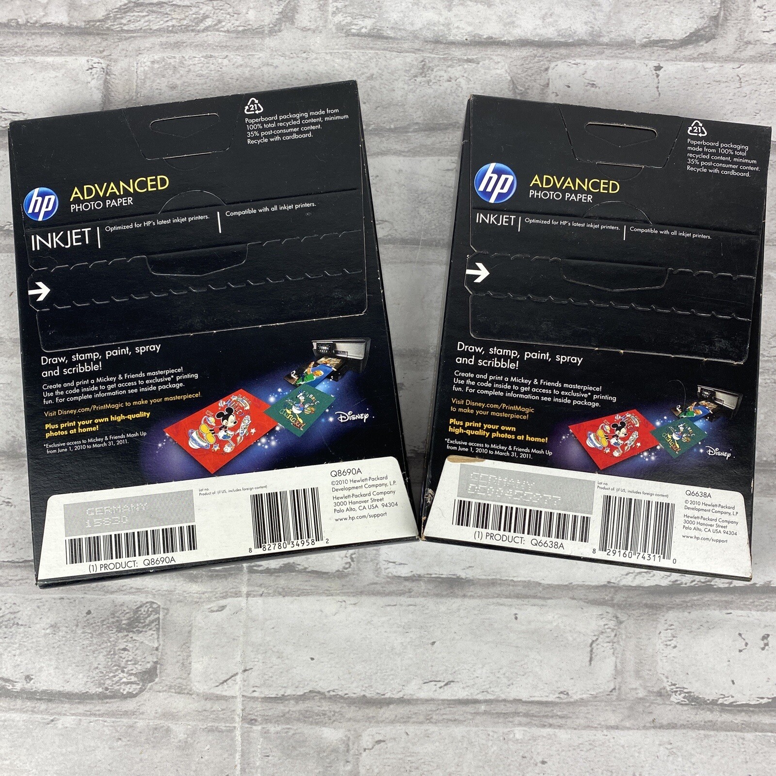 HP Advanced Universal Inkjet Glossy Photo Paper Lot of 2 4×6 100ct and 5×7 60ct