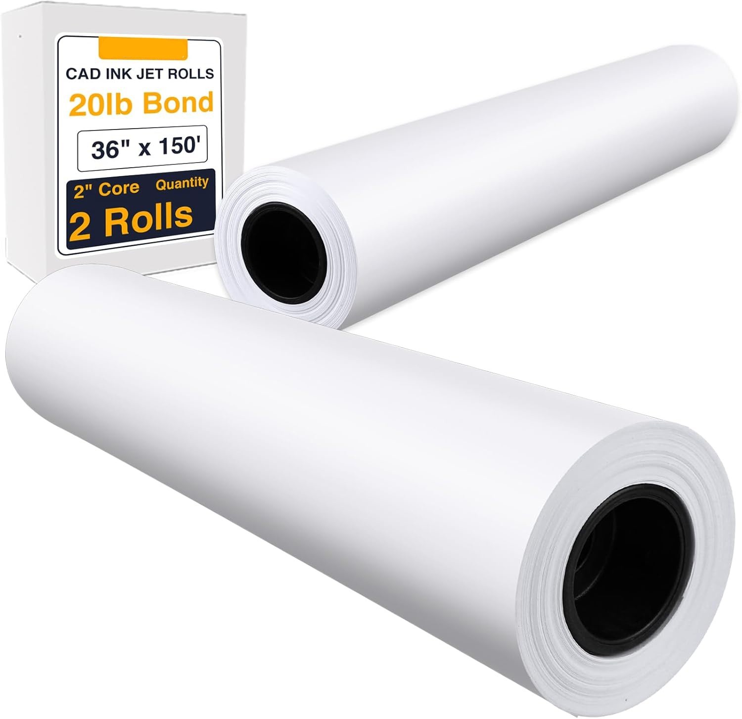 4 Rolls 36″ x 150′ 20lb Bond Plotter Paper for Wide Format Inkjet Printers US