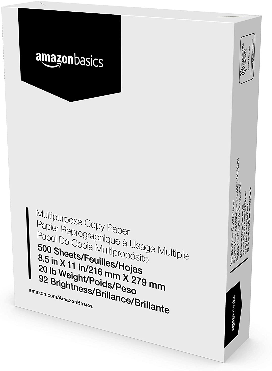 Copier Printer Paper 8.5 x 11 White 20lb Multipurpose Copy 92 Bright White