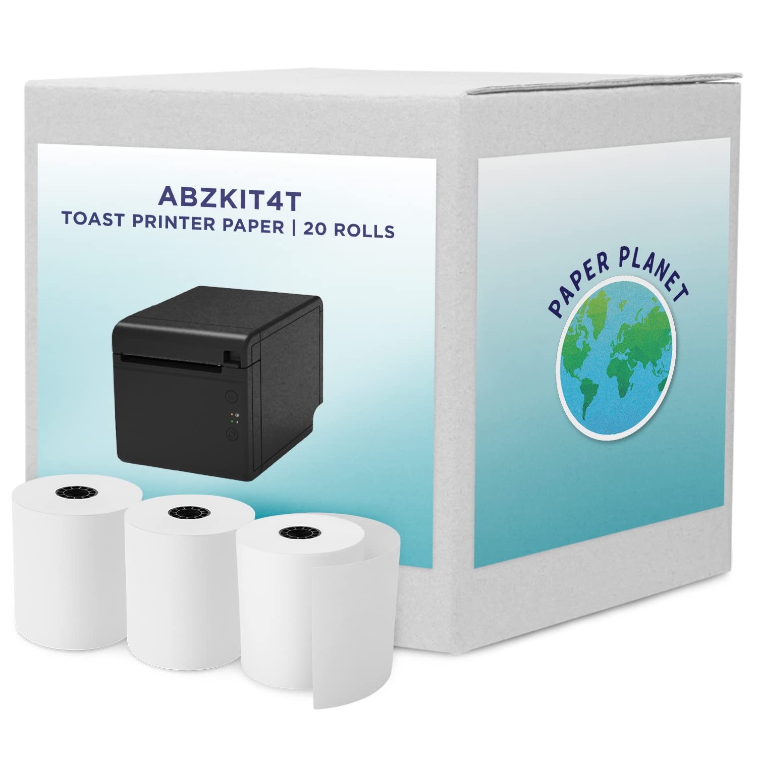 Thermal Paper for Toast TP200 Printer by Planet | 20 20 Rolls, White