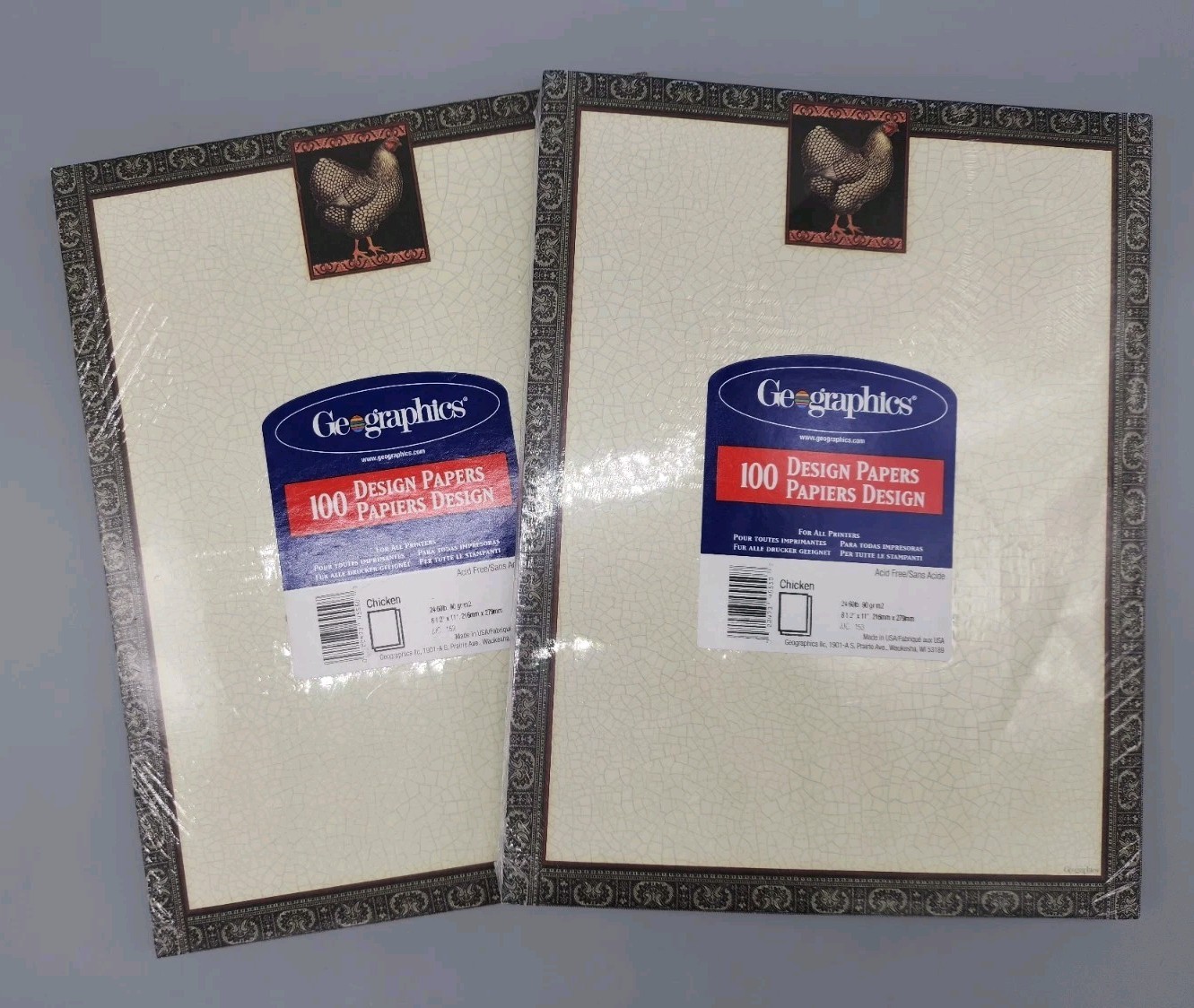 Geographics 100 Design Papers Set Of 2 All Printers Acid Free Chicken New Farm