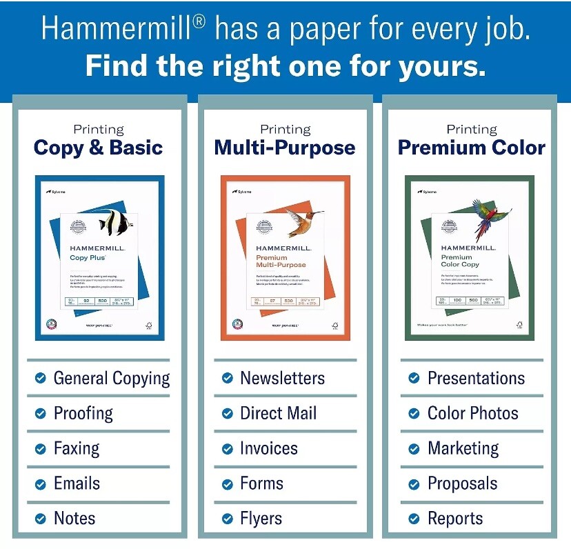 Hammermill Copier Digital Cover Stock 80 lbs. 17 x 11 Photo White 250 Sheets