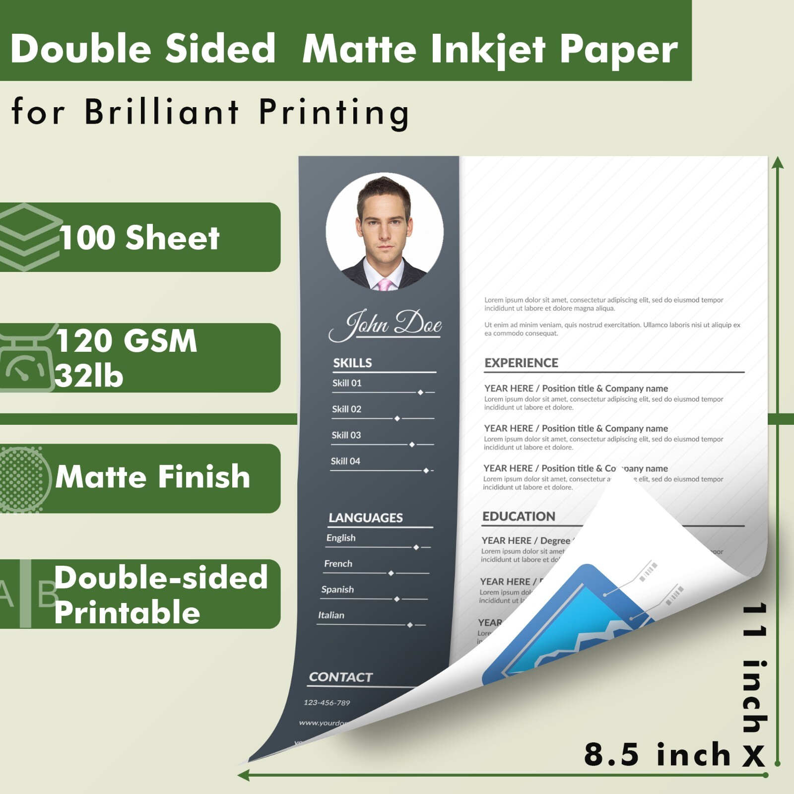440 Sheets Koala Inkjet Printer Photo Paper 32 lb 8.5×11 Double Sided Matte 120g