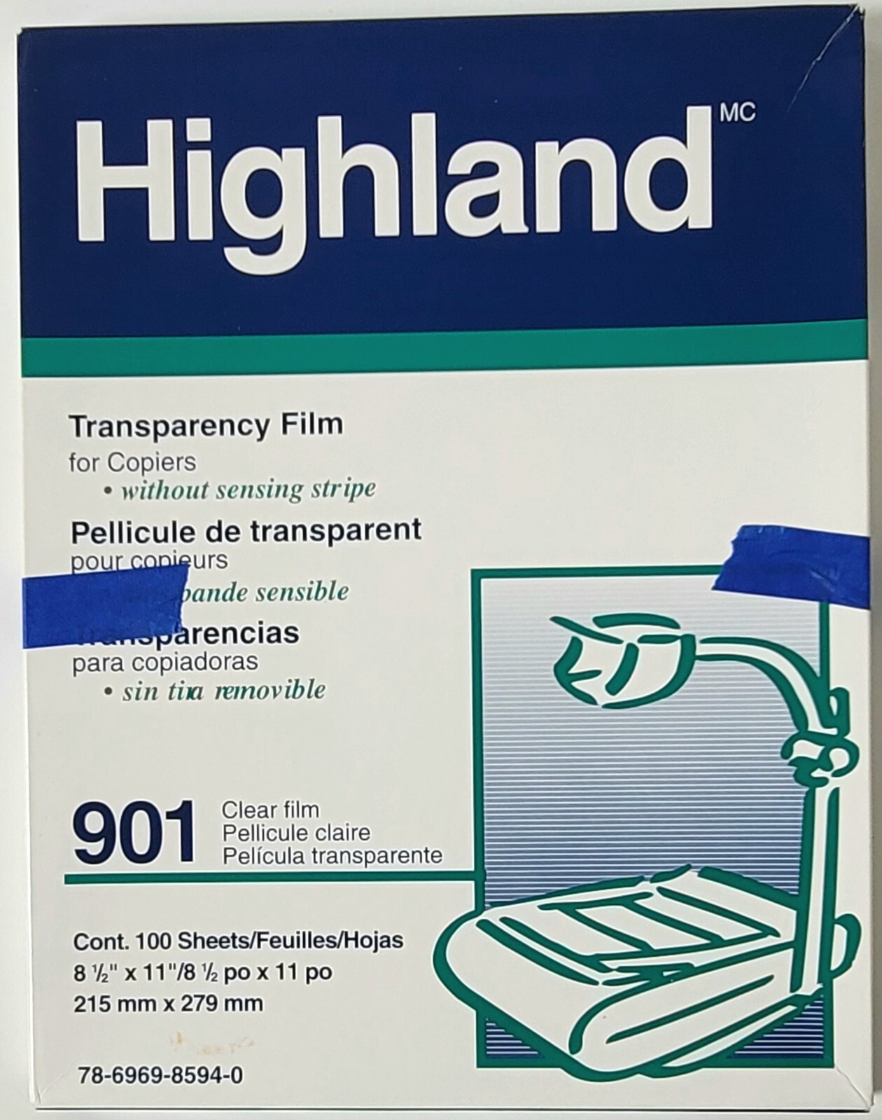Highland 901 Transparency Film ~ clear Film 100+ sheets ~ 78-6969-8594-0