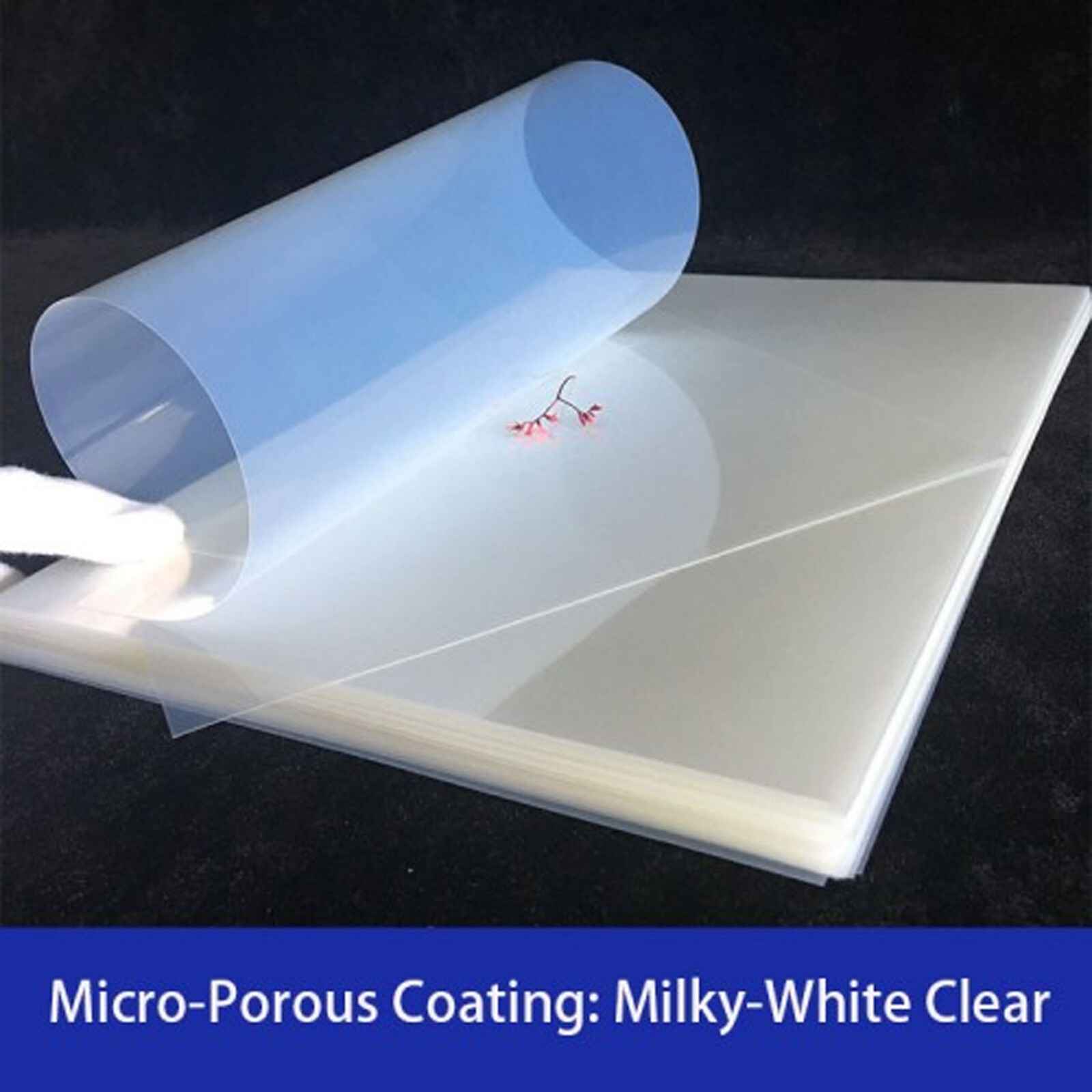 13″ x 19″，Premium Waterproof Inkjet Milky Transparency Film，50 sheets