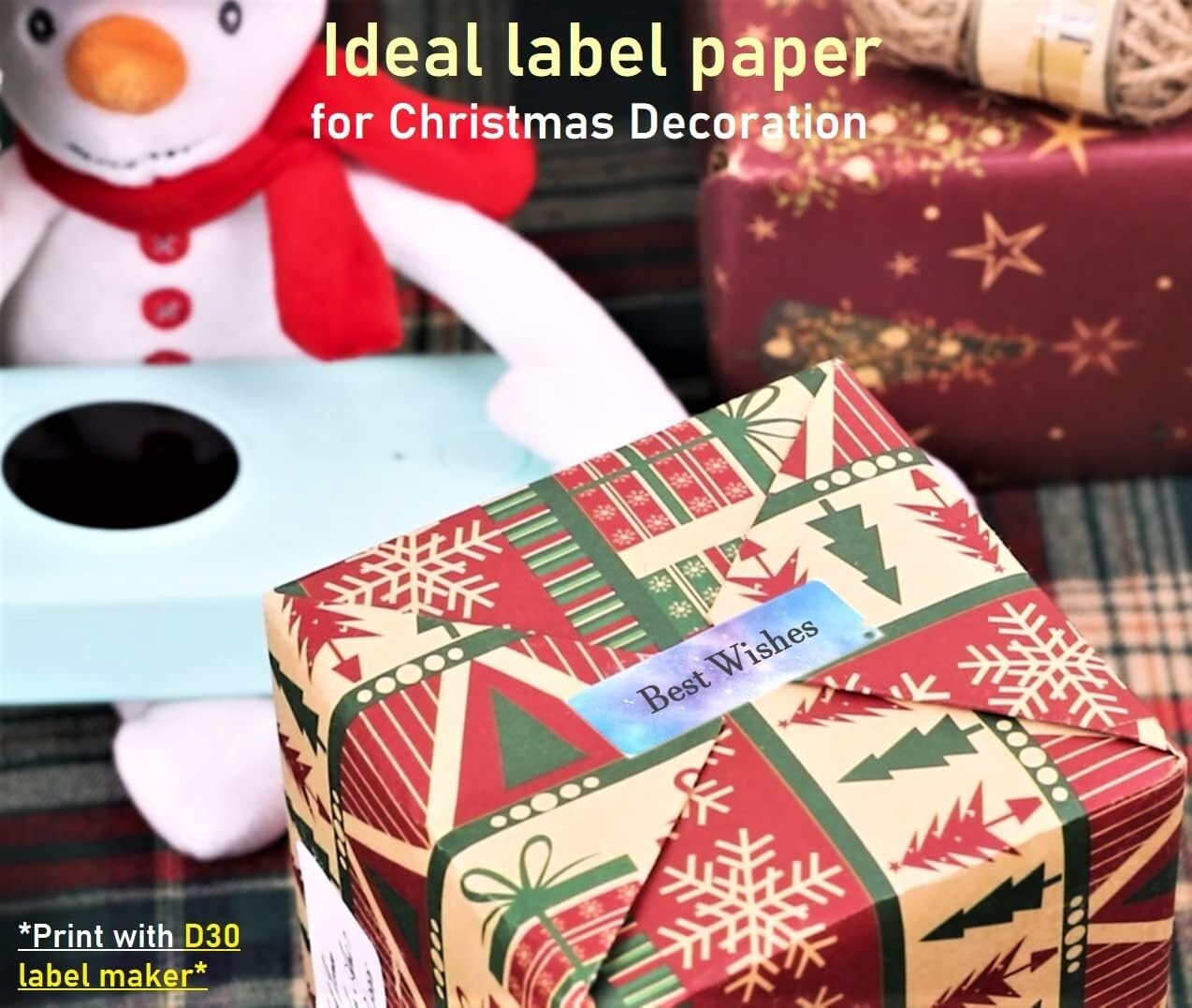 3 Rolls Adhesive Thermal Paper Sticker Label for Phomemo D30 Q30 Q31 Printer