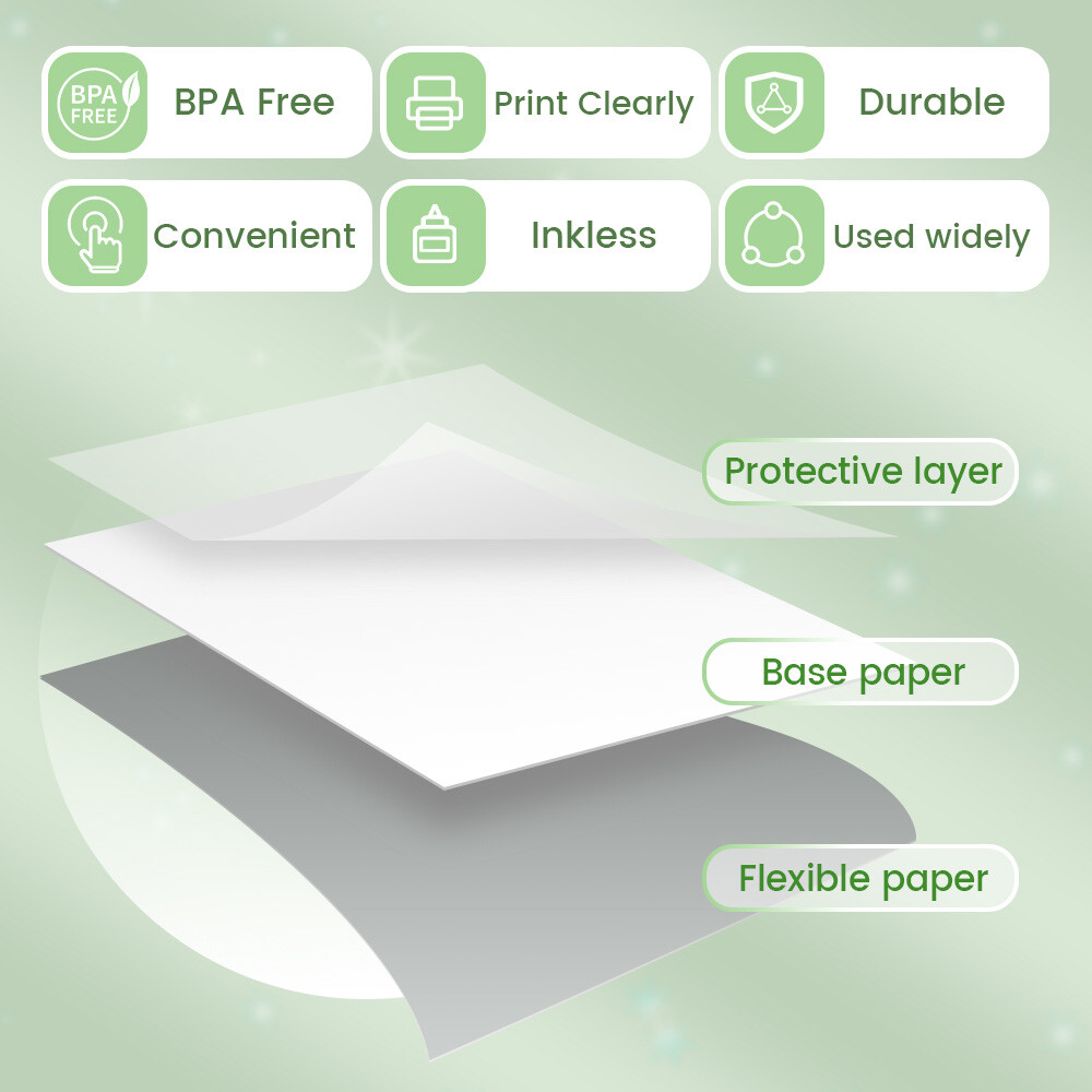 53mm Transparent Printer Paper Adhesive Sticker 3 Rolls for Phomemo T02 M02 M03