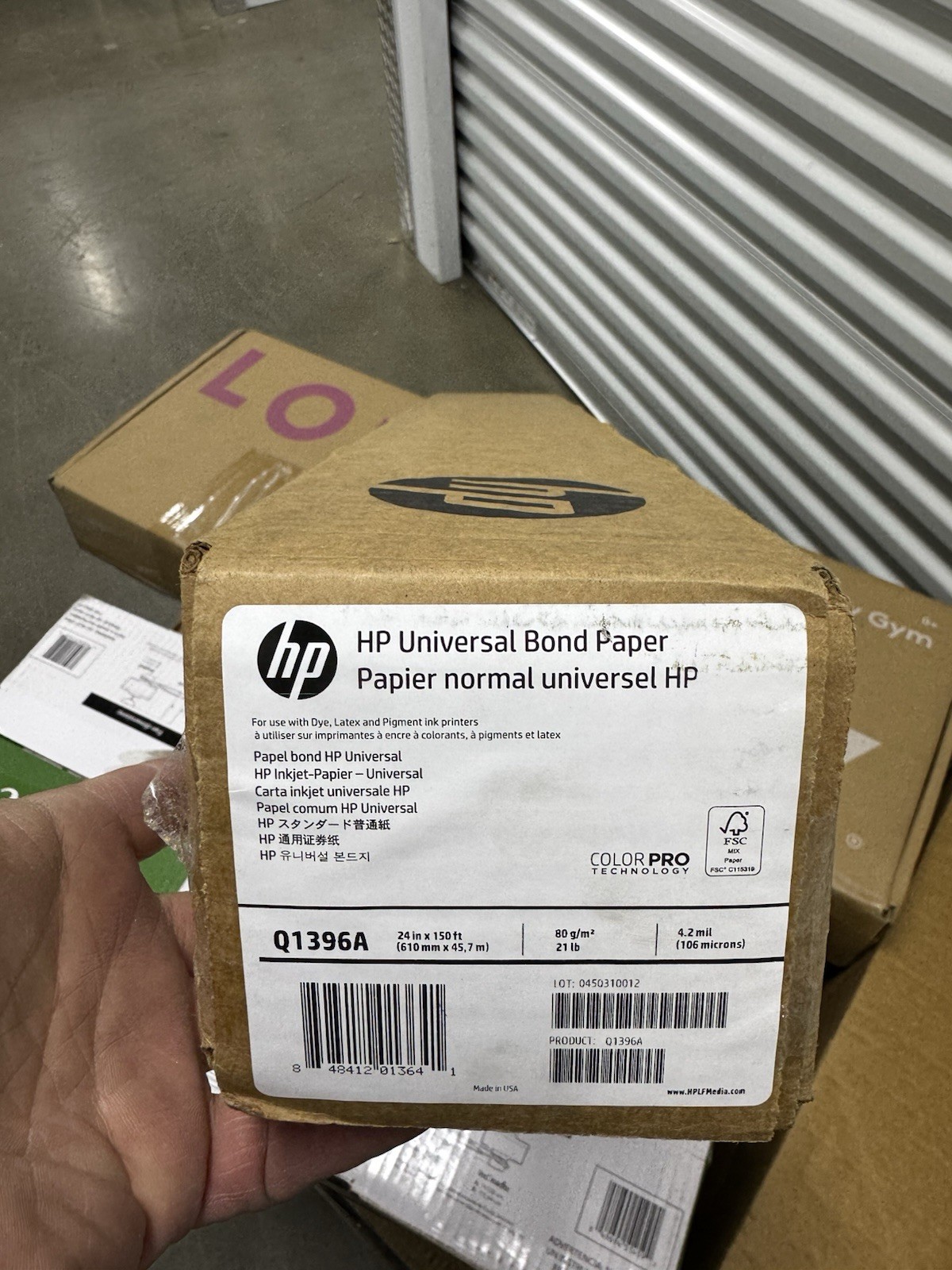 HP Universal Inkjet Print Bond Paper 24″ x 150 ft Matte White Q1396A