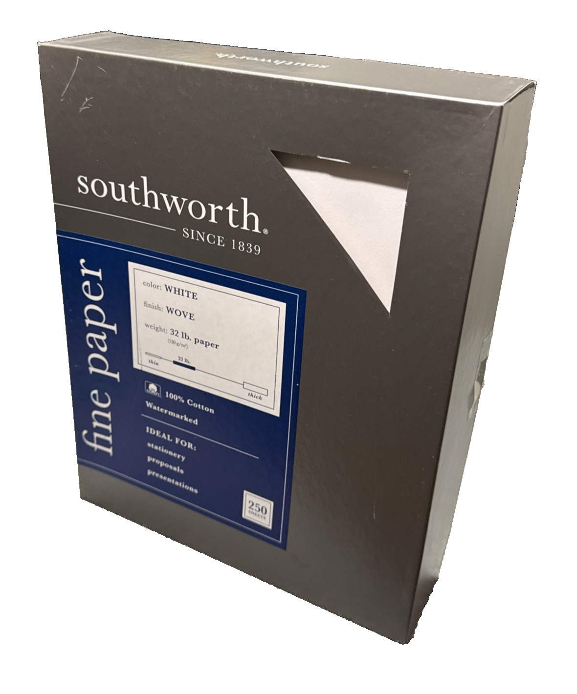 Southworth Parchment Paper 32 lb White Wove 100 Bright 8.5 x 11 750 sheets