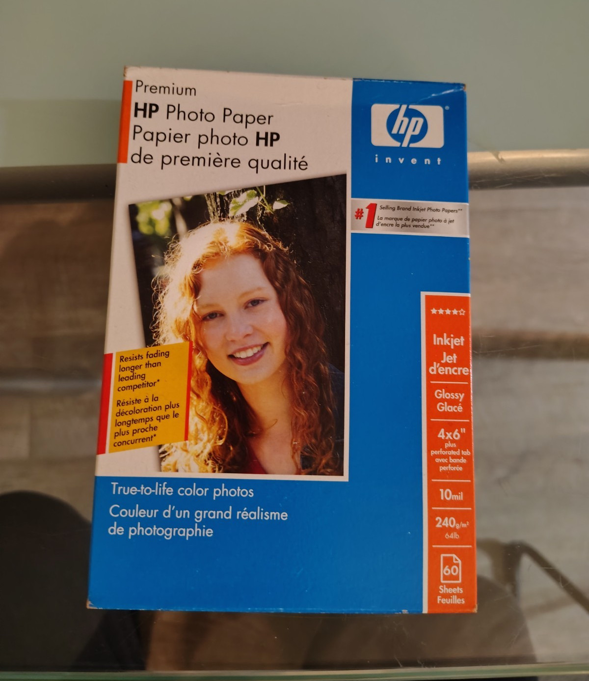 HP Premium Glossy Photo Paper 4×6 240 g/m² 60 Sheets Inkjet White Q1980AC
