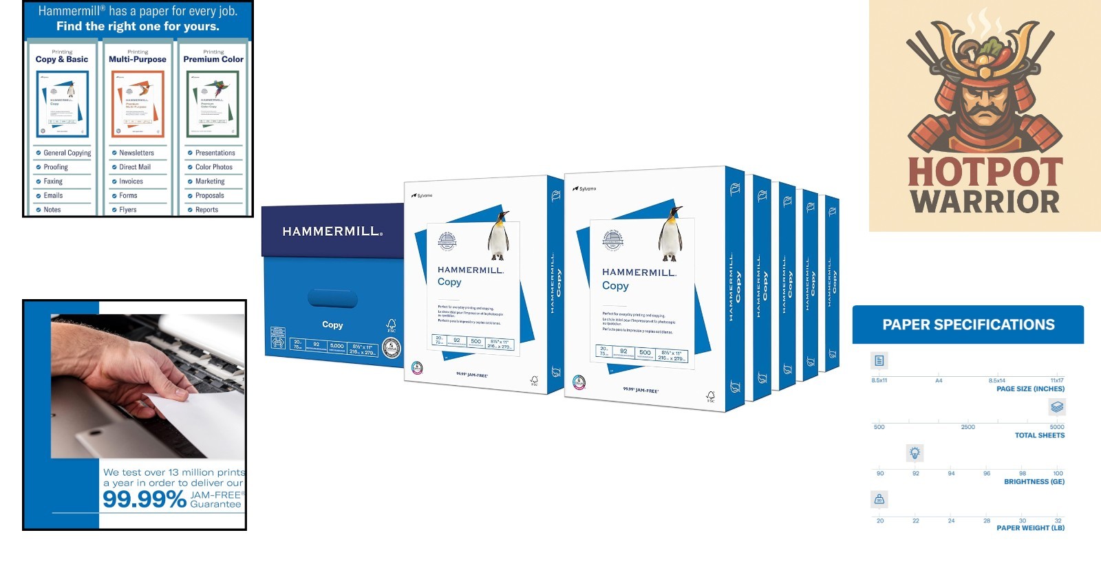 Precision 20 lb Copy Paper, 8.5×11 – 10 Reams of 5000 Sheets, 92 Bright Finish