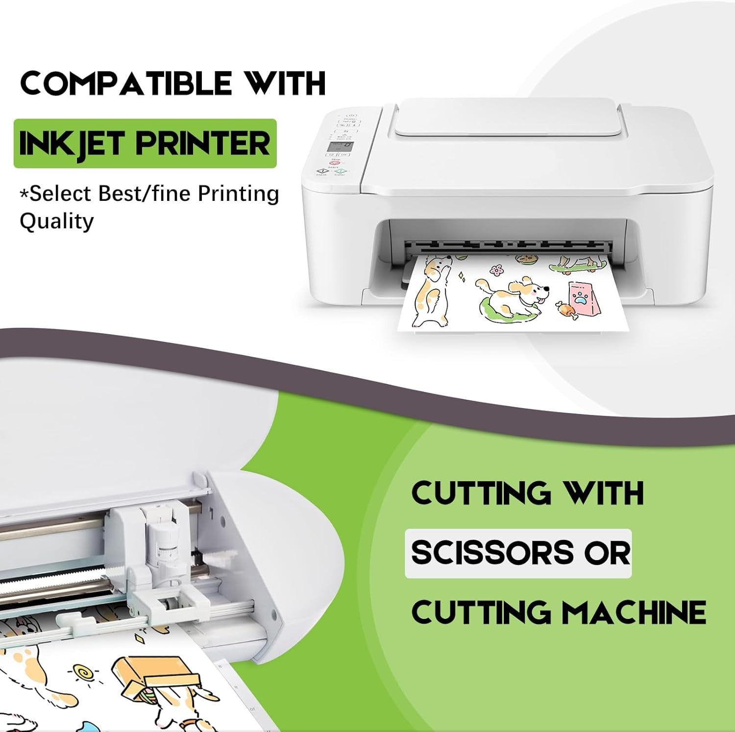 30 Sheets Premium Printable Clear Vinyl Sticker Paper for Inkjet Printers 8.5…