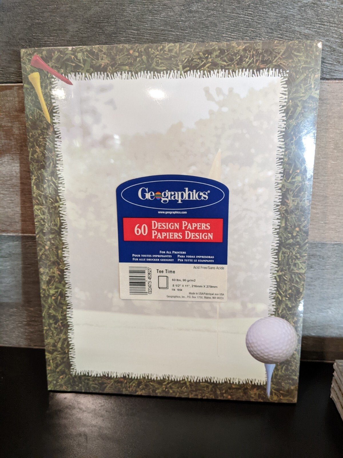 NEW Geographics Golf Design Papers 8 1/2 X 11 inch All Printers Acid Free 60 Ct