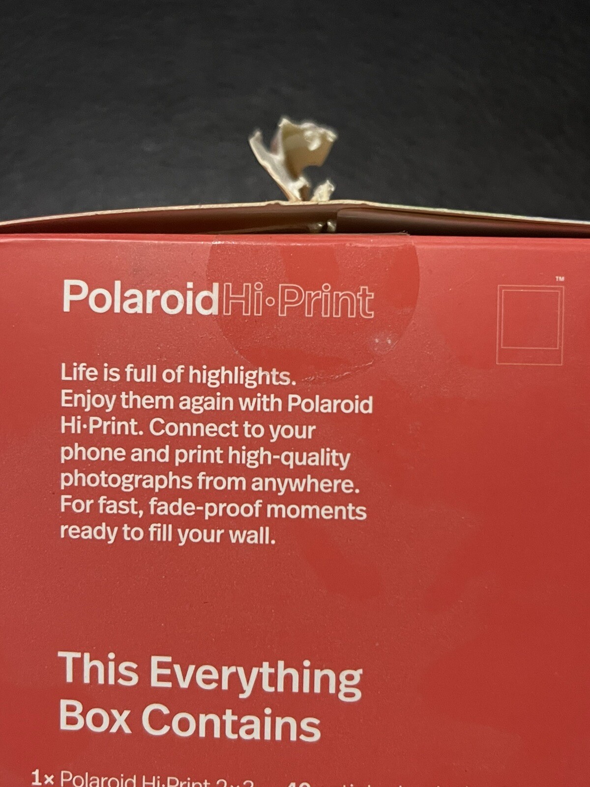 Polaroid Hi-Print 2×3 Pocket Photo Printer Everything Box. New, BoxAsIs
