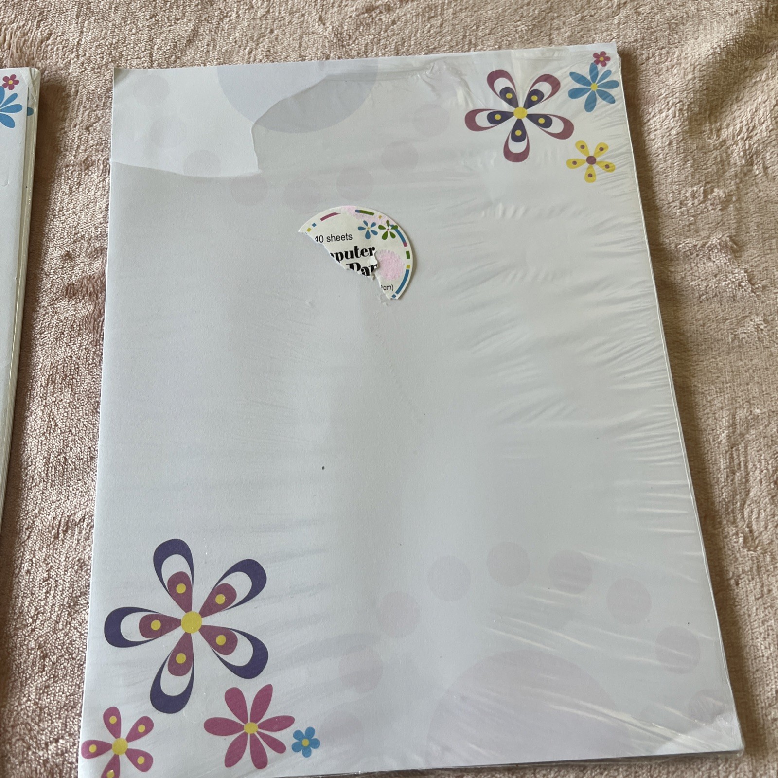 Computer Paper 40 Sheets 8.5″ by 11″ Flowers/ Two Pack 1 New Other Open Box