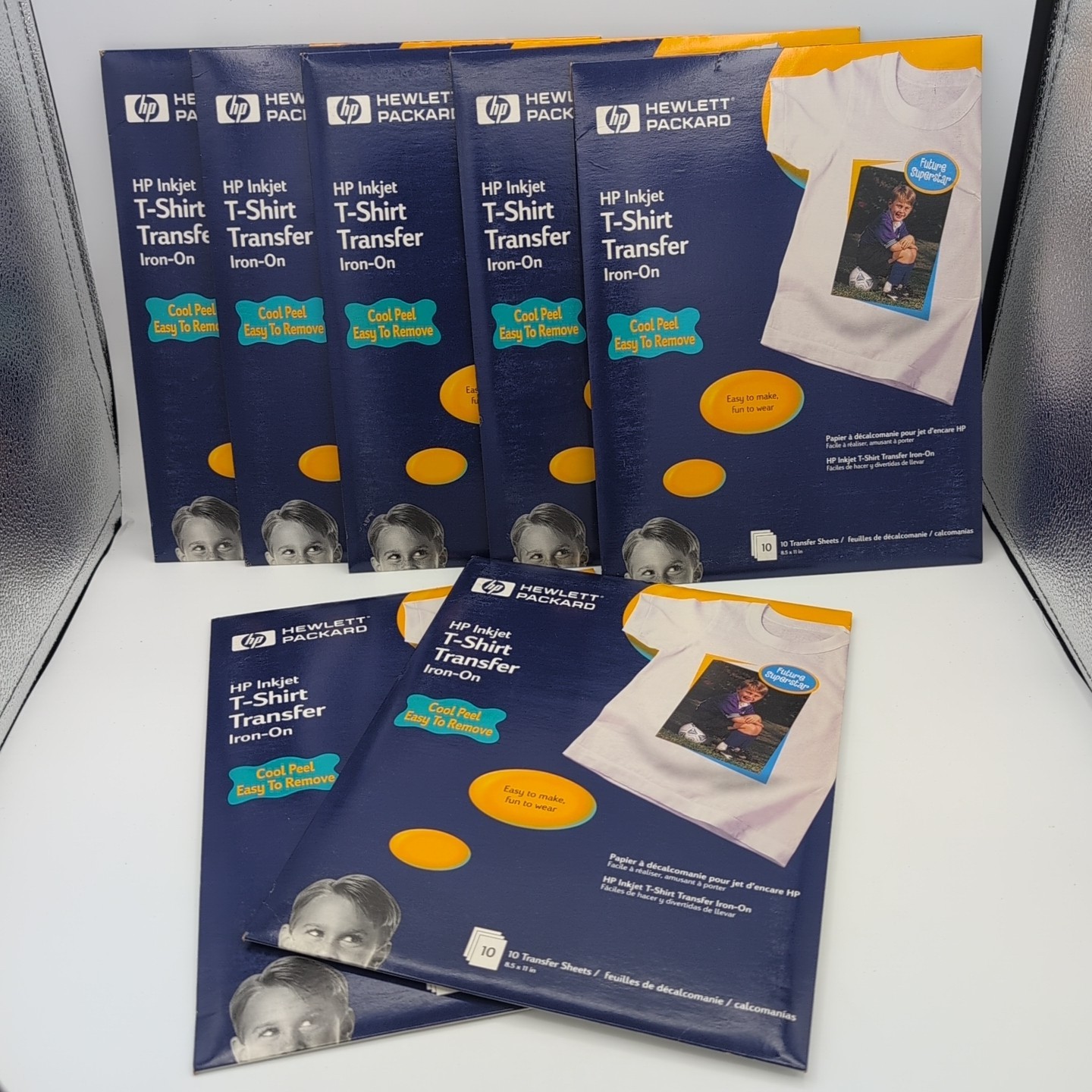 Lot Of 7 Packs Of 10 HP Hewlett Packard Inkjet T-Shirt Transfer Iron On Sheets