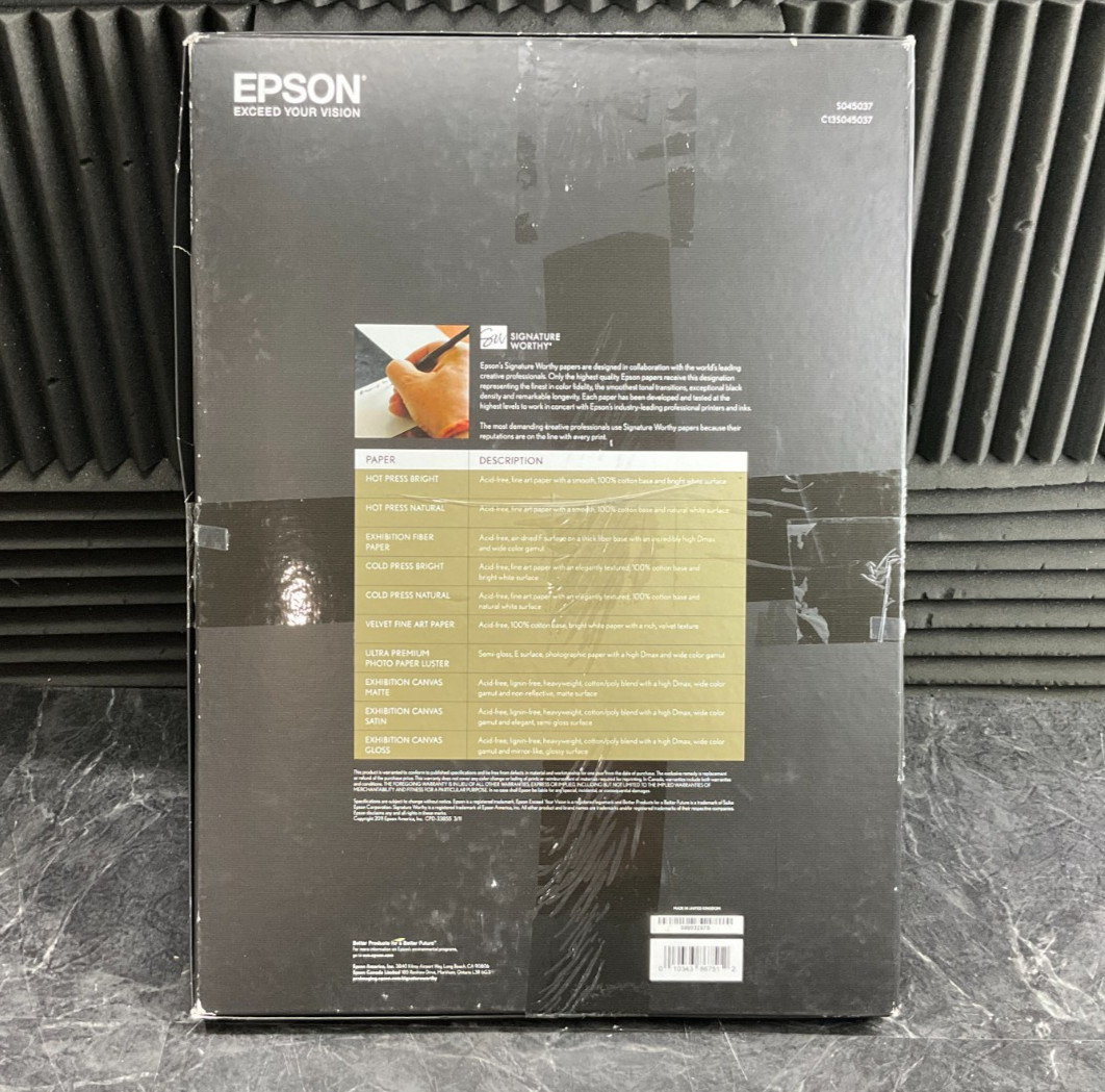 Epson Exhibition Fiber Paper 13″x19″, 25 sheets S045037 ✅ ❤️️ ✅ ❤️ NEW OPEN BOX!